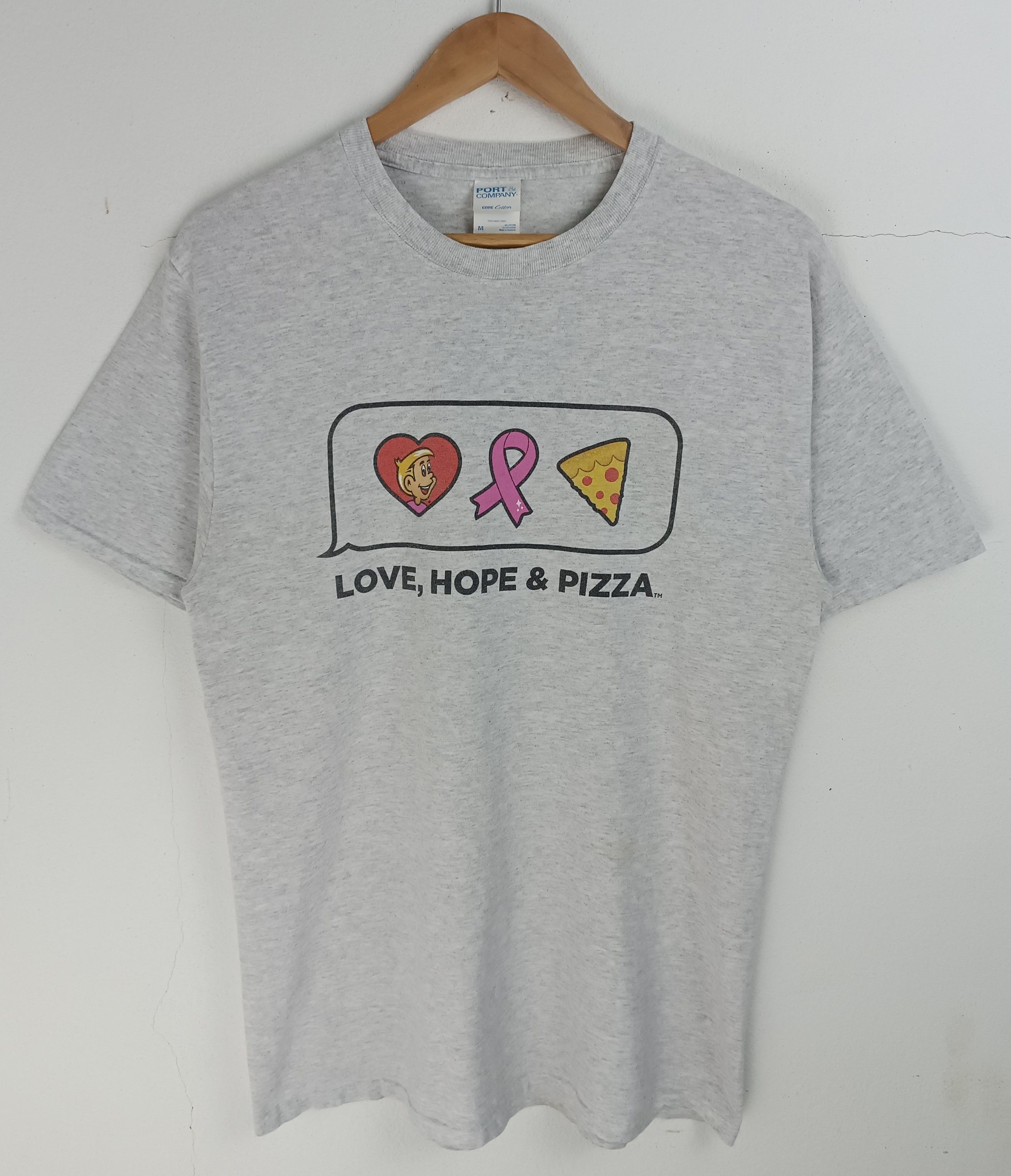 Vintage VINTAGE LOVE, HOPE & PIZZA HUMOR FUNNY ADULT TEE Size US M / EU 48-50 / 2 - 3 Thumbnail