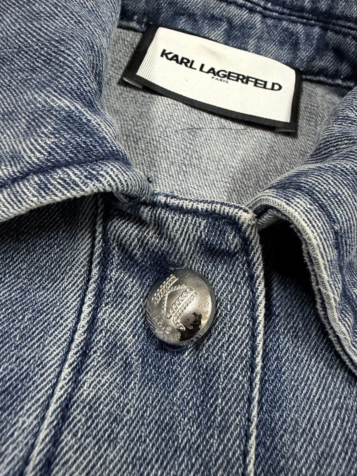 Karl Lagerfeld Authentic💥Karl Lagerfeld Paris Denim Jacket Wash Size S / US 4 / IT 40 - 21 Thumbnail
