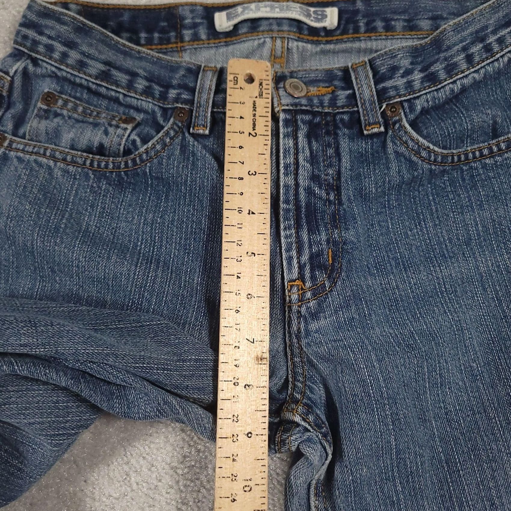 Express Express Jeans Womens 8 Blue Denim Bootcut Mid Rise Precision Fit R&D Patch Logo Shirt/Jeans Womens Medium Blue 90s/2000s Style Size 30" / US 8 / IT 44 - 6 Thumbnail