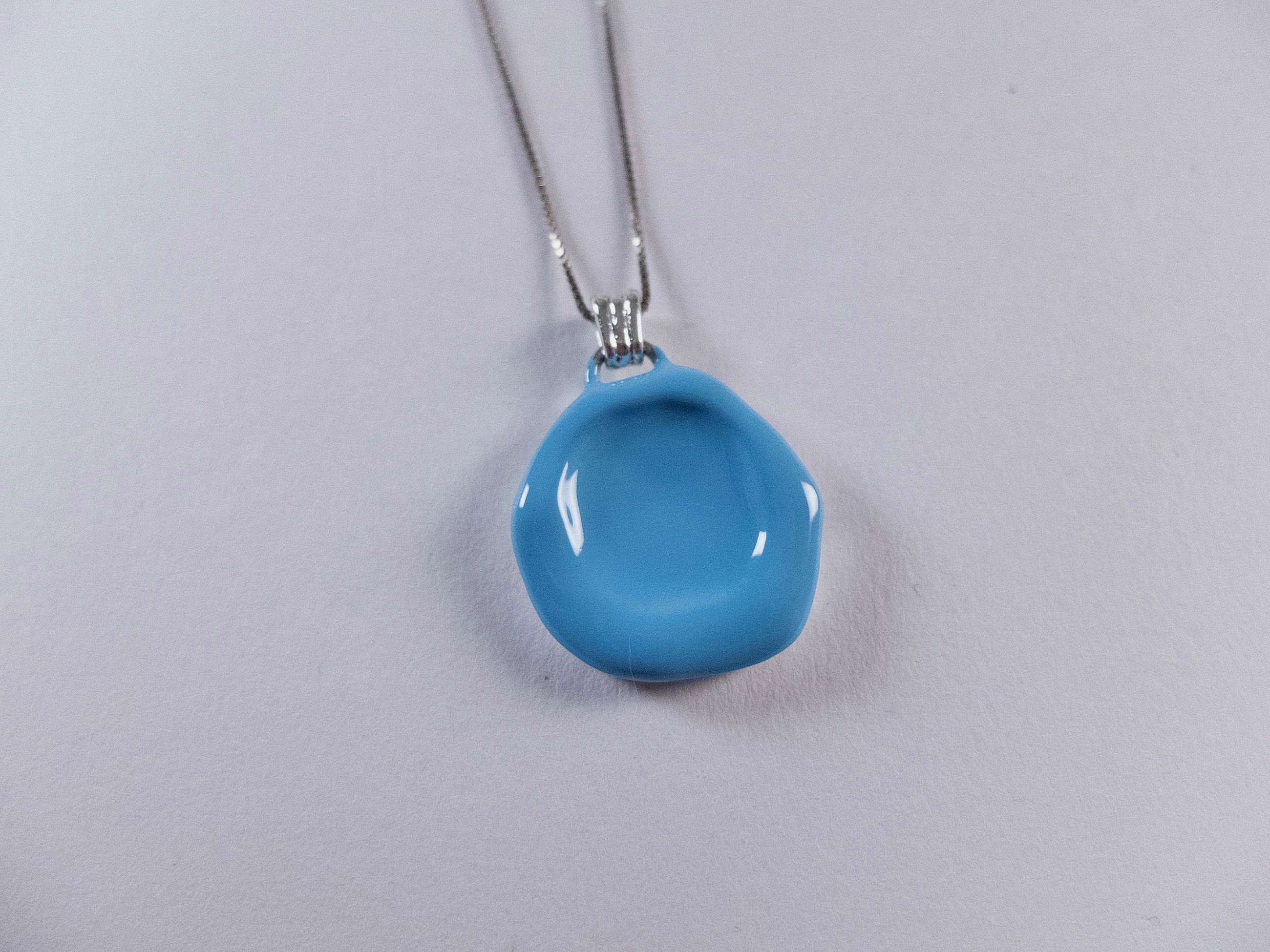 Bottega Veneta BOTTEGA VENETA Seal blue silver enamel chain necklace q Size ONE SIZE - 1 Thumbnail