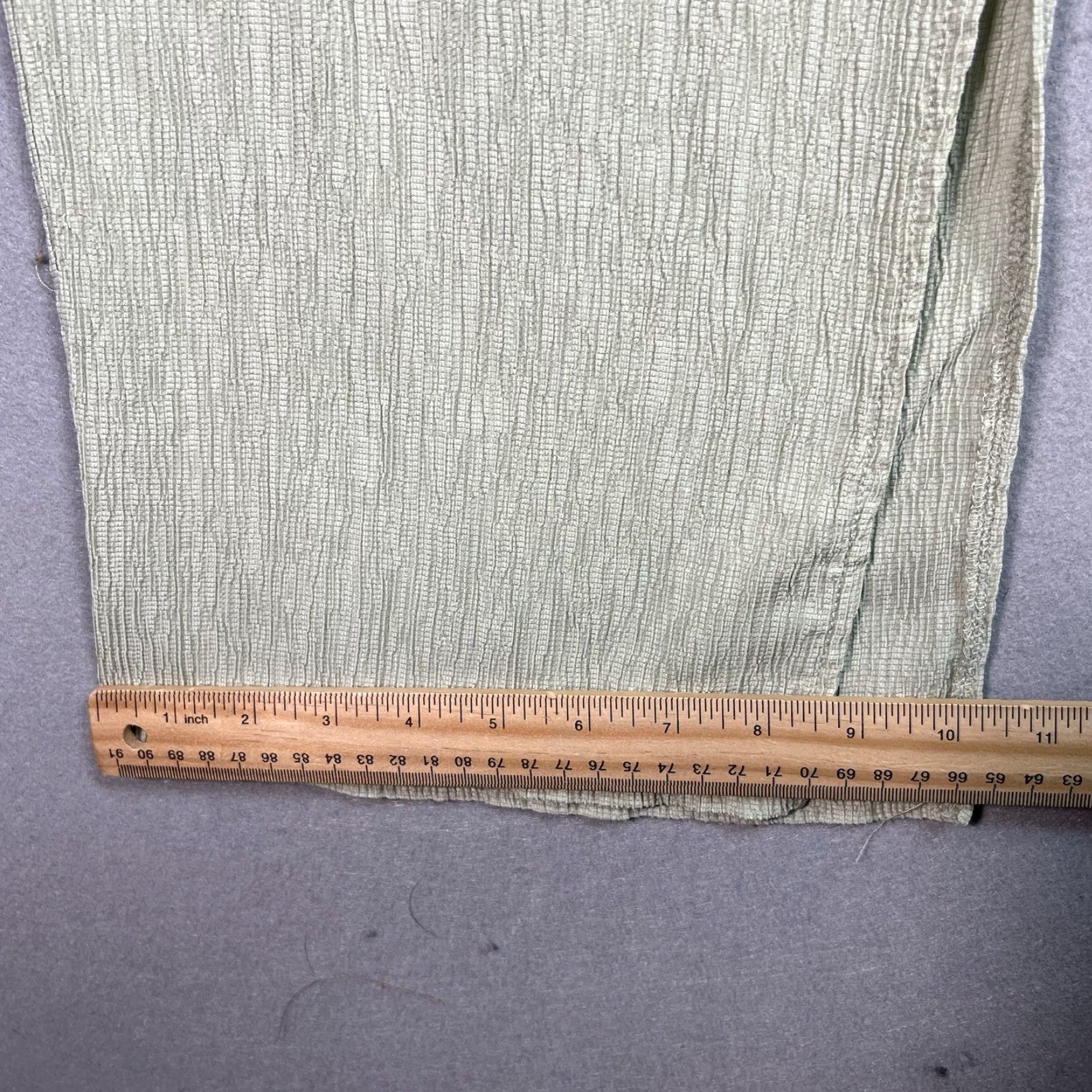 Mango Mango MNG Textured Wide Leg Pants Womens Large Green Elastic Waist Ankle Slit Size 36" / US 14 / IT 50 - 6 Thumbnail