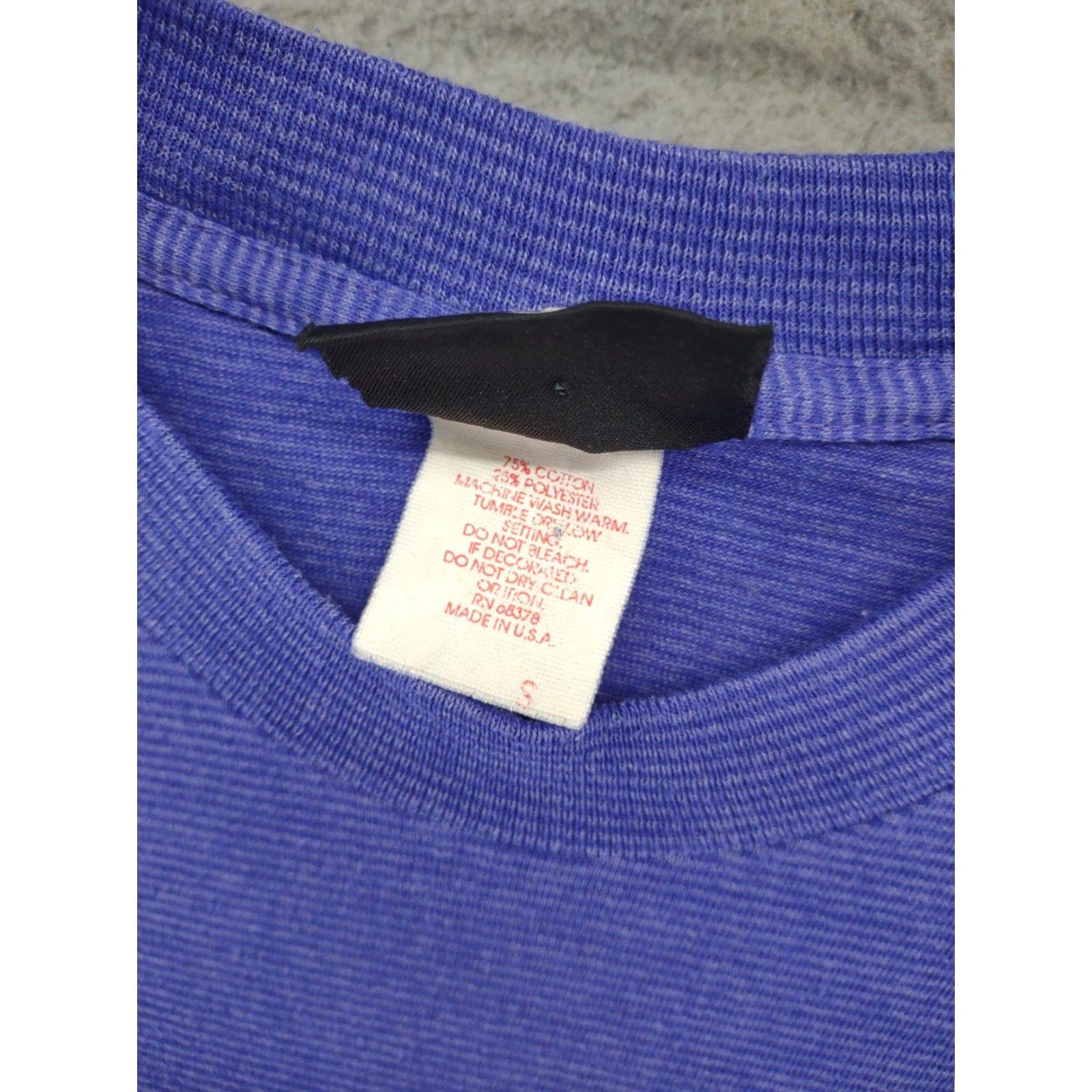 Harley Davidson VINTAGE Harley-Davidson T-Shirt Mens Small Purple Pinstripe Single Stitch 1993 USA Made Motorcycle Graphic Print Crew Neck Short Sleeve Size US S / EU 44-46 / 1 - 5 Thumbnail