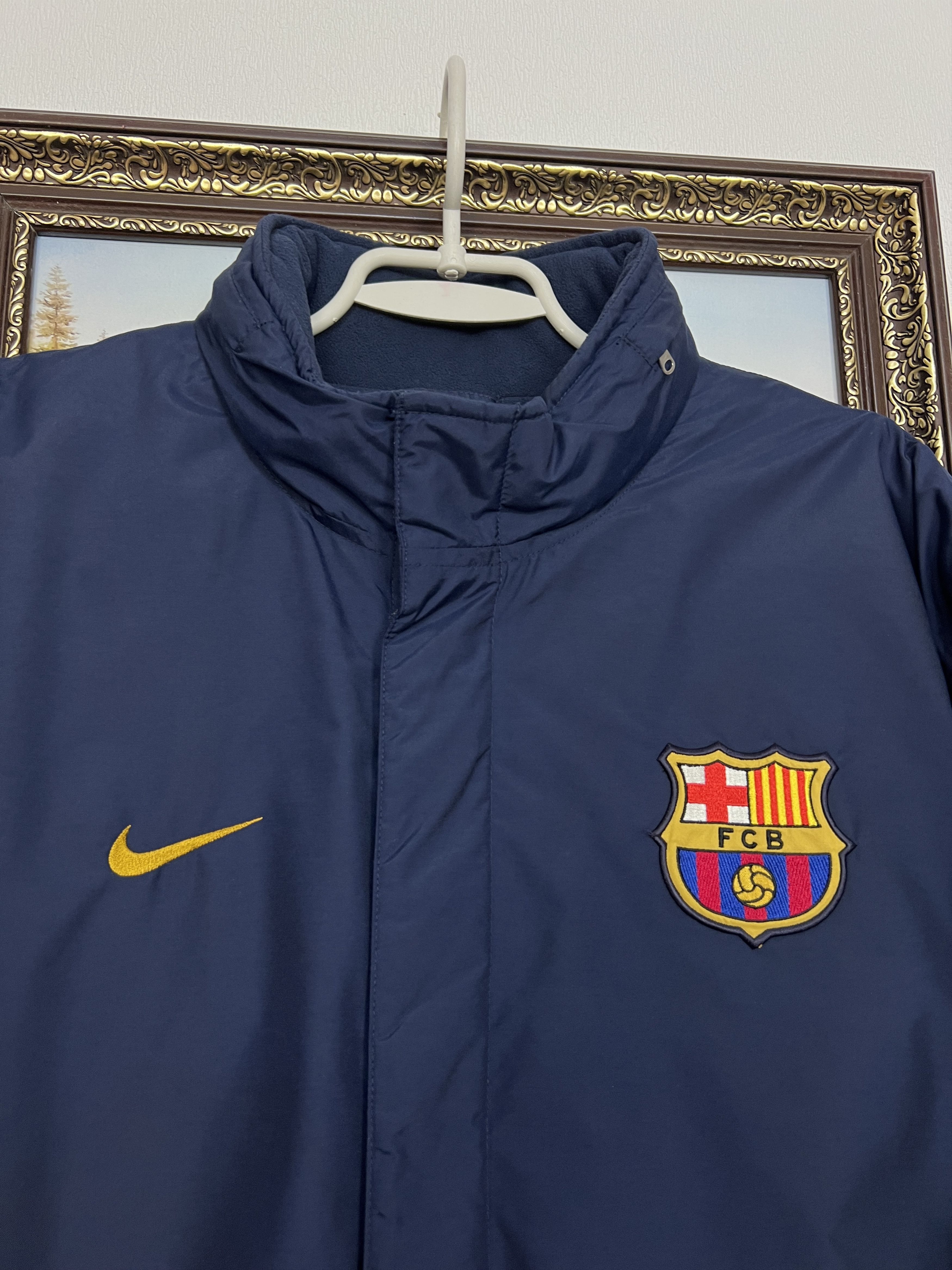 Nike Vintage 2000's Nike Barcelona Football Padded Jacket Soccer Size US L / EU 52-54 / 3 - 3 Thumbnail