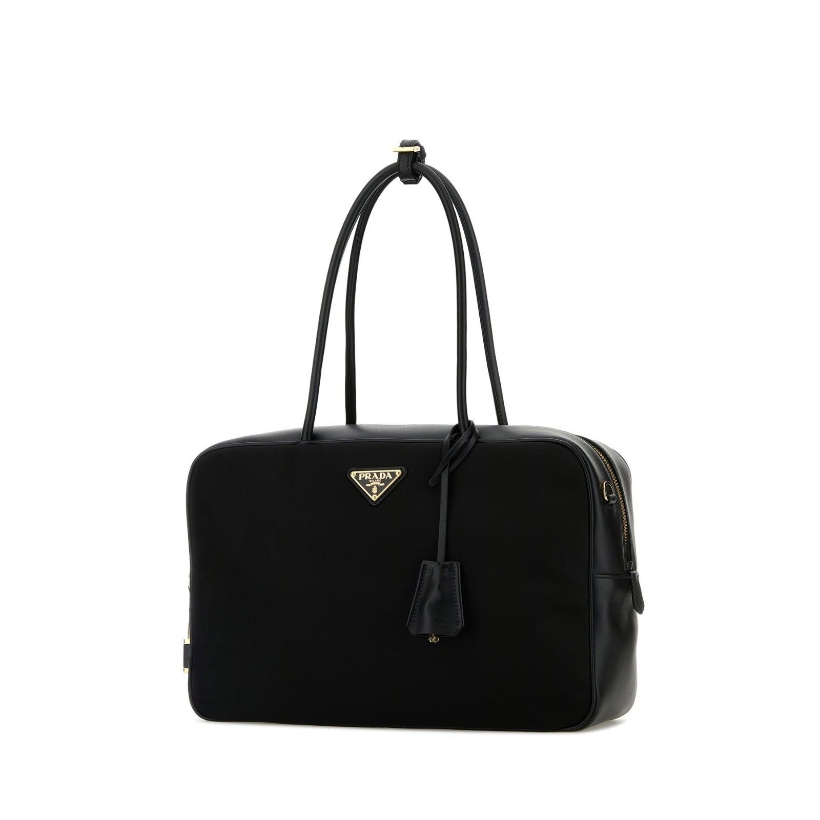 Prada PRADA Black Leather Re-Nylon Shoulder Bag New & Authentic Size ONE SIZE - 2 Thumbnail