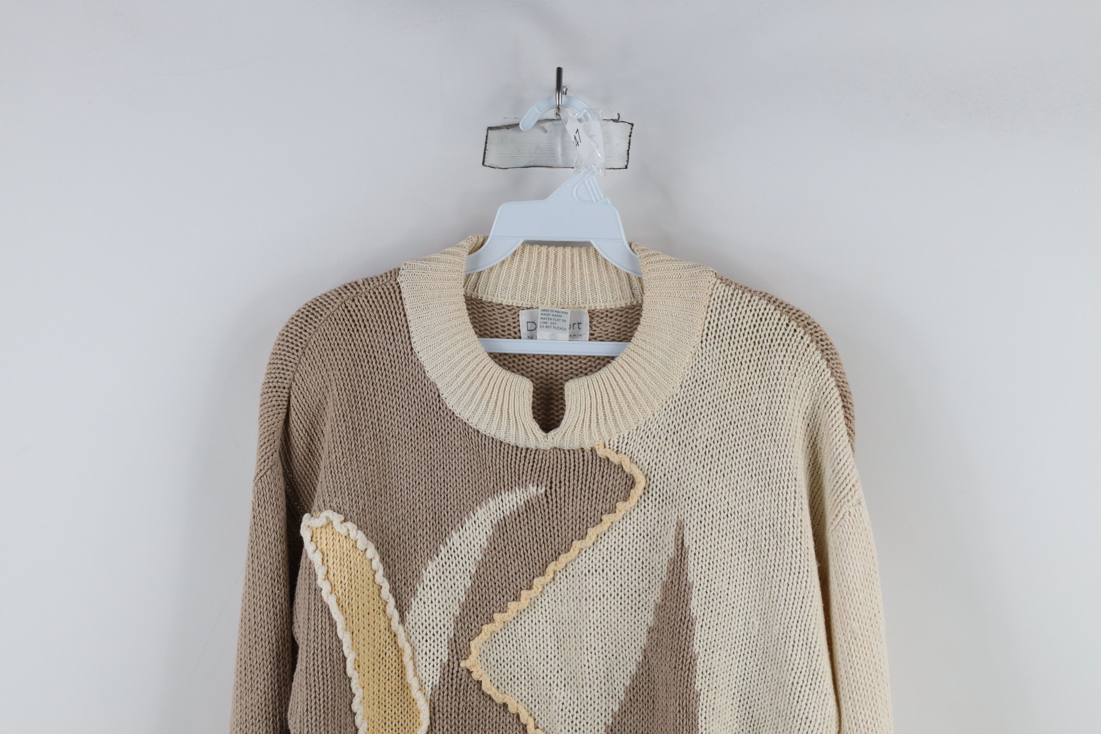 Vintage Vintage 80s Mid Mod Abstract 3/4 Sleeve Knit Sweater Size M / US 6-8 / IT 42-44 - 2 Thumbnail