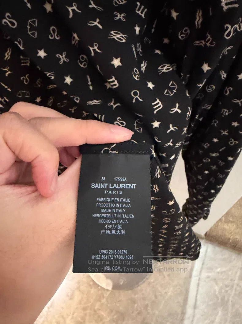 Saint Laurent Paris Saint Laurent Paris Note Print Silk Satin Shirt Jacket Size XS / US 0-2 / IT 36-38 - 7 Thumbnail