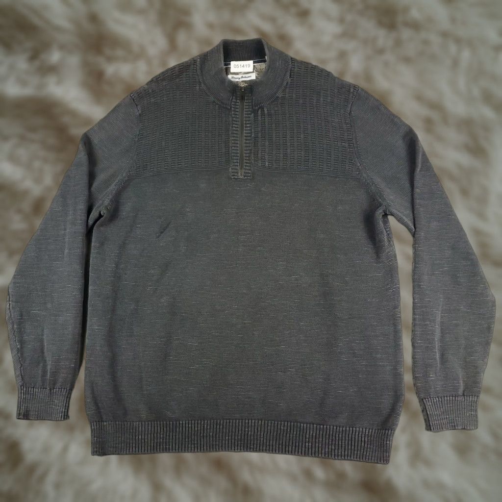 Tommy Bahama VINTAGE Tommy Bahama Sweater Pullover Mens 2XL Gray Casual Knit 1/4 Zip All Seasons Size US XXL / EU 58 / 5 - 1 Thumbnail