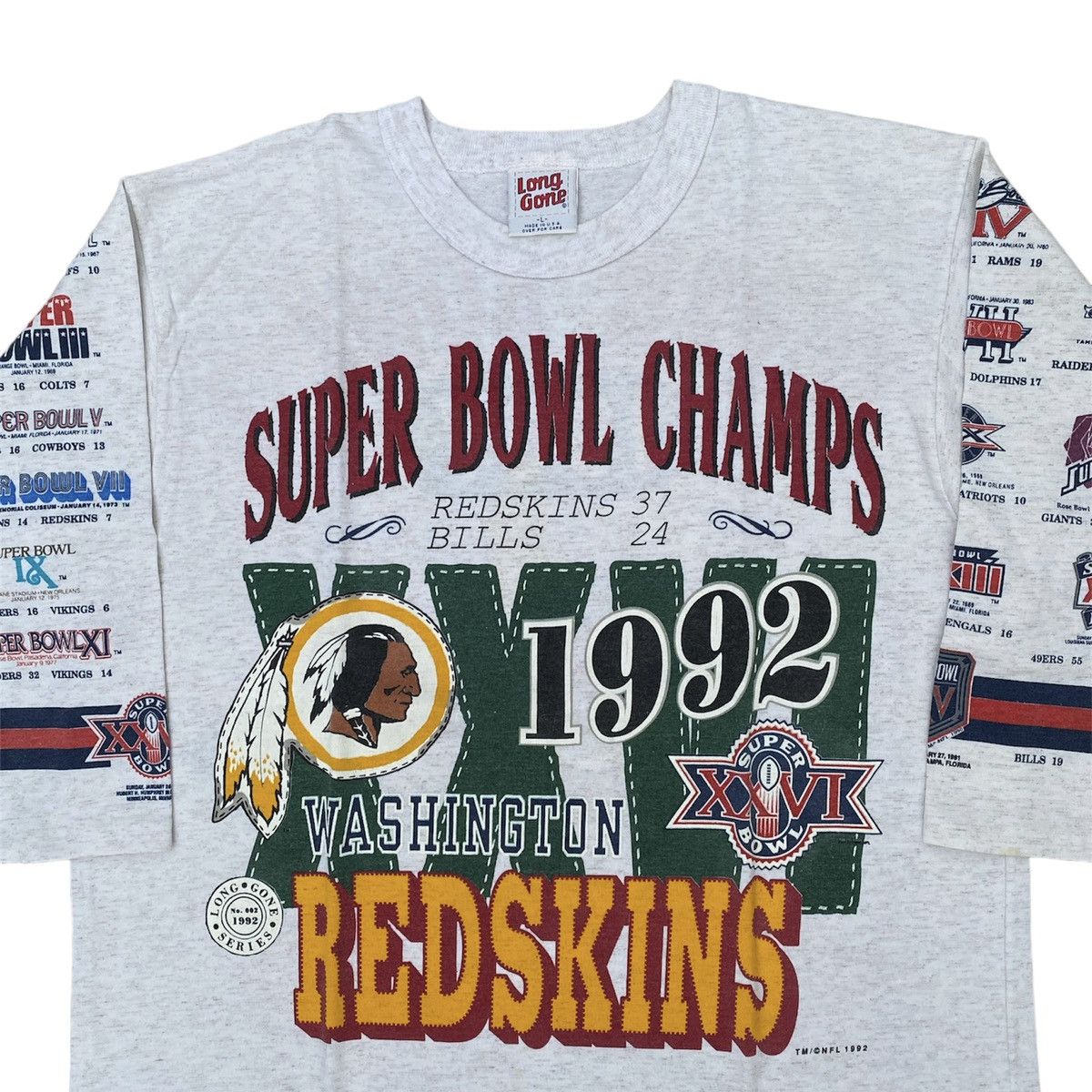 NFL Vintage 90s Long gone Super bowl Redskins tee Size US L / EU 52-54 / 3 - 3 Thumbnail