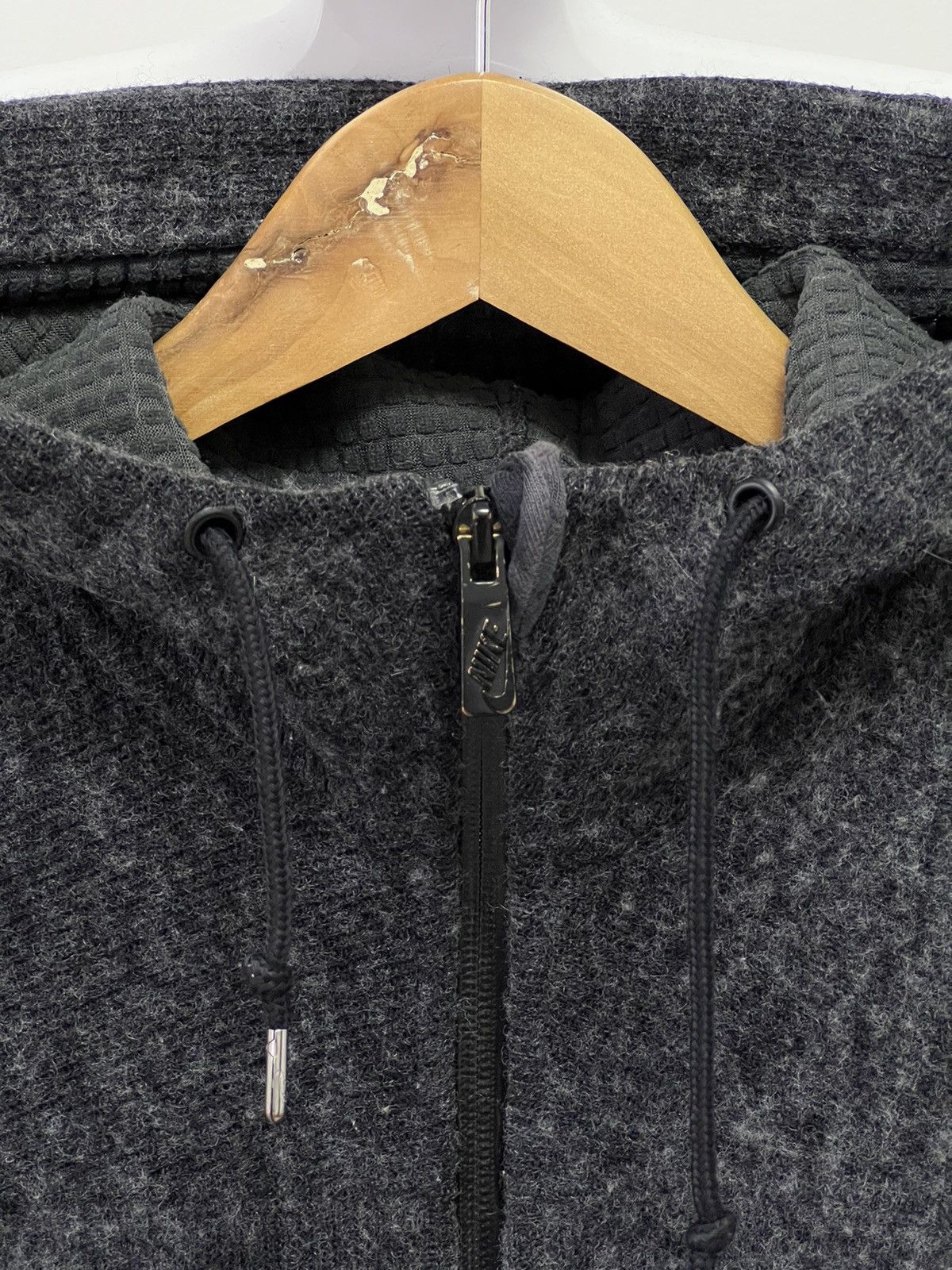 Nike × Vintage Vintage 90s Nike Zip Up Hoodie Sweatshirt Black grey Size US M / EU 48-50 / 2 - 9 Thumbnail