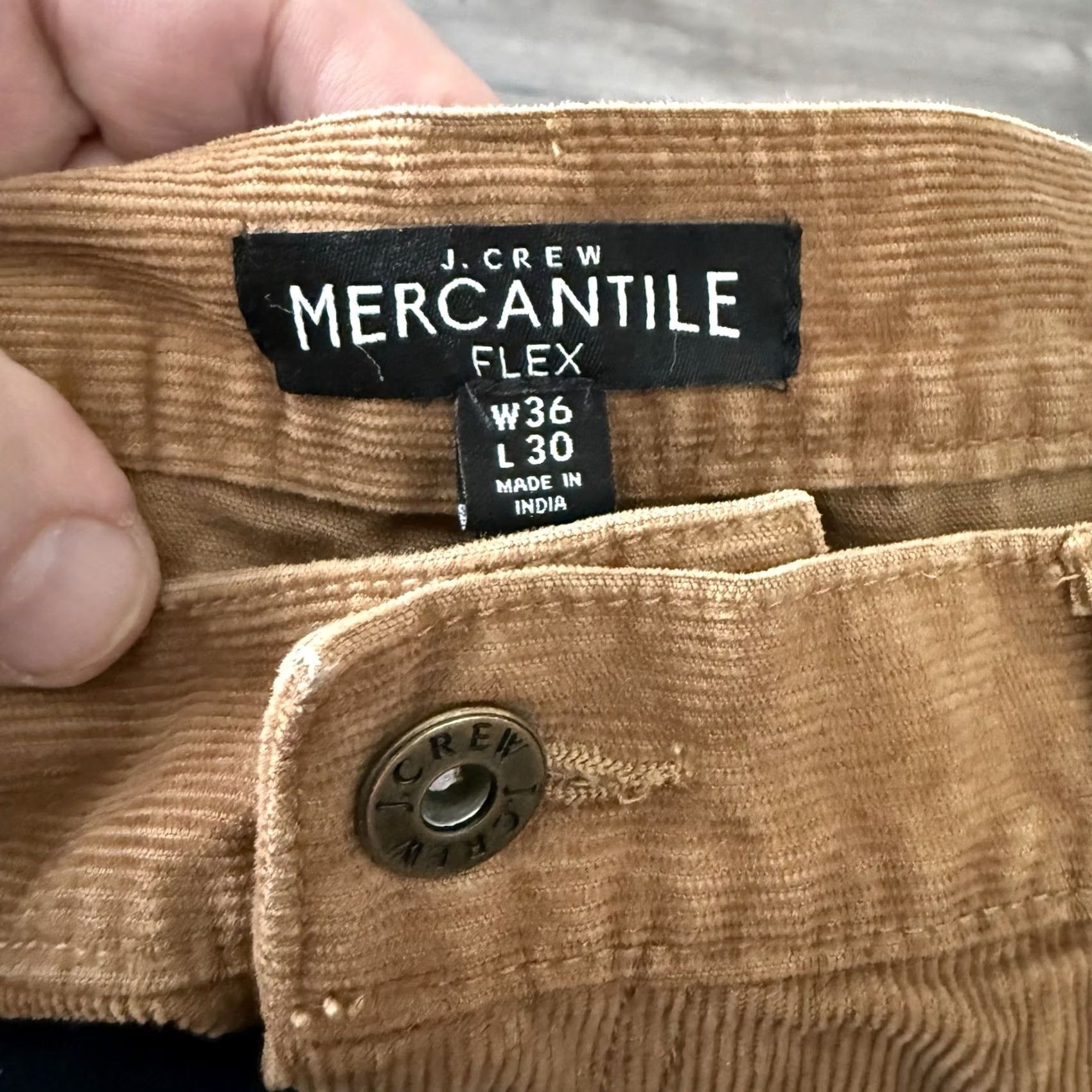 J.Crew J.CREW Mercantile Pants Mens Rust Corduroy 36x30 5-Pocket Flex Straight Fit Brown Casual Workwear Size US 36 / EU 52 - 2 Thumbnail