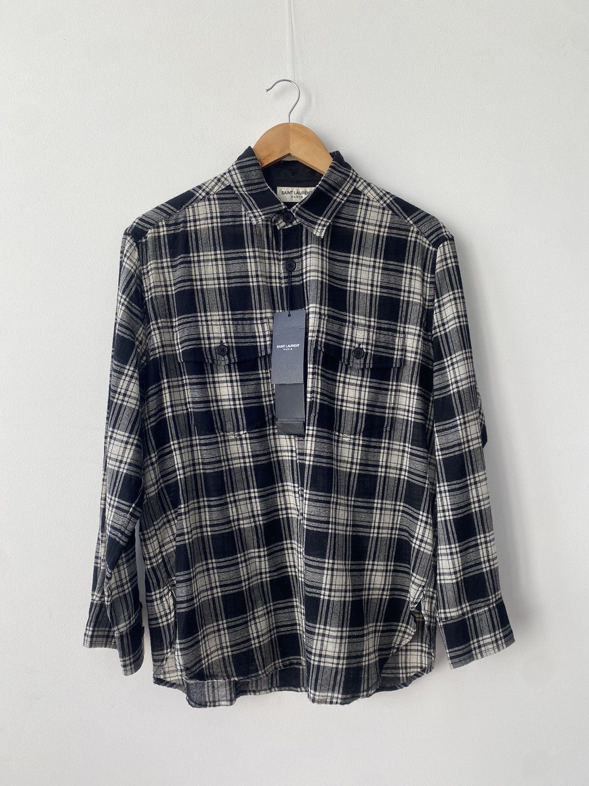 Saint Laurent Paris Saint Laurent Paris Wool Shirt Size US S / EU 44-46 / 1 - 1 Thumbnail