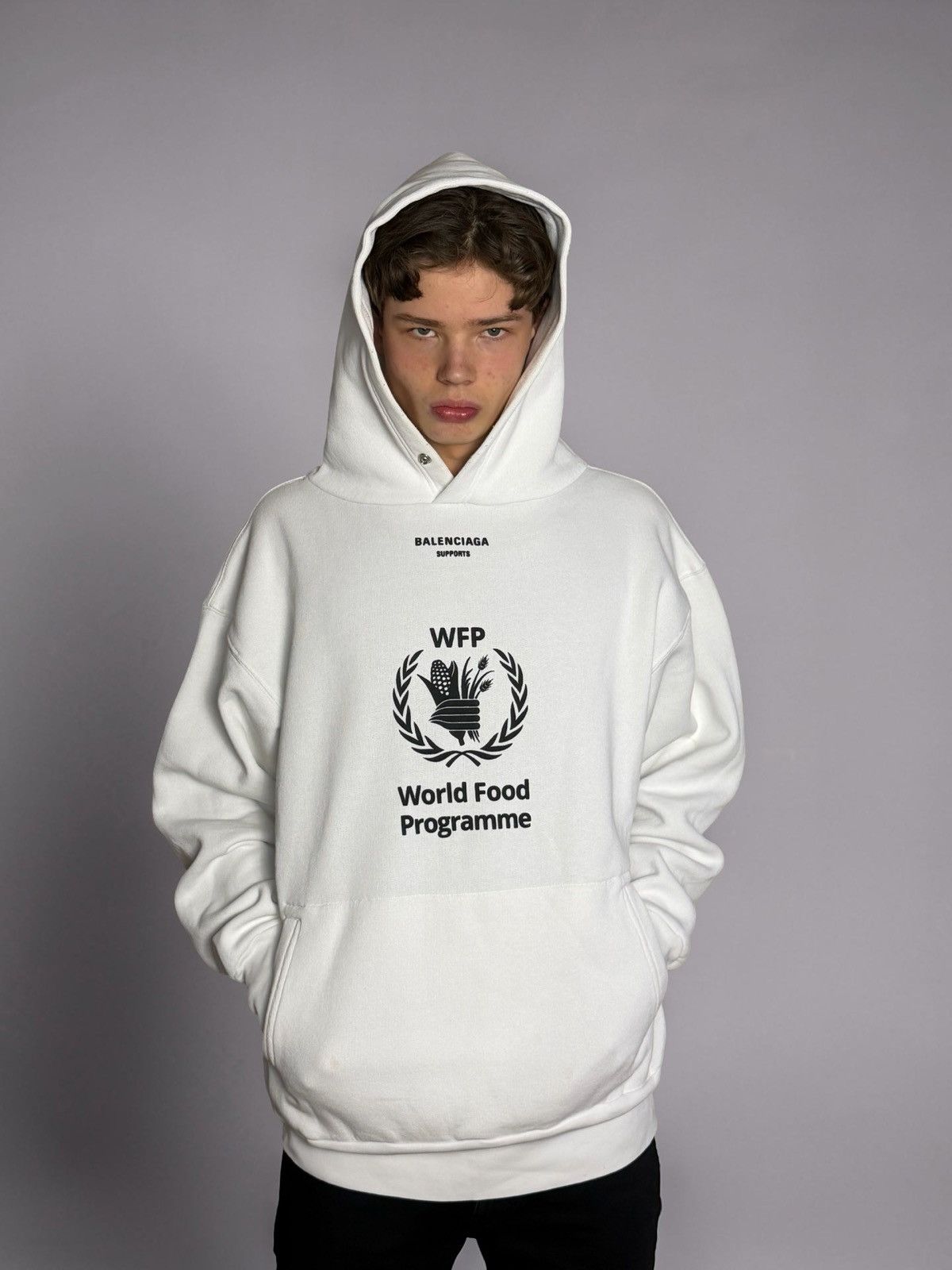 Balenciaga Balenciaga WFP hoodie white | Grailed