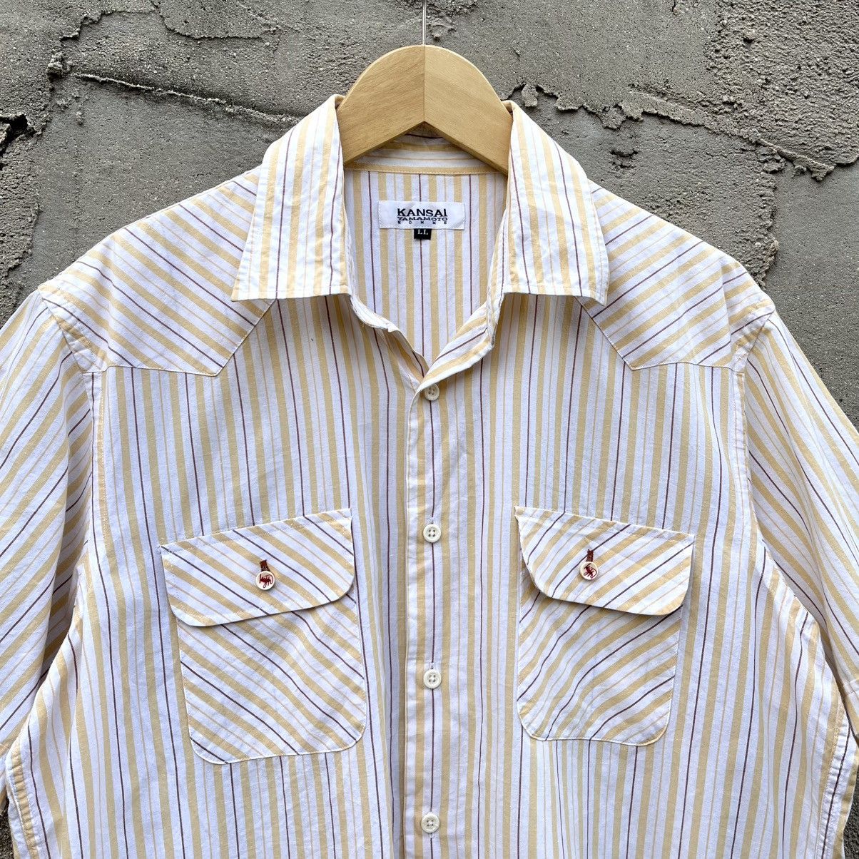 Issey Miyake 2000s - vintage kansai yamamoto stripe shirt Size US L / EU 52-54 / 3 - 2 Thumbnail