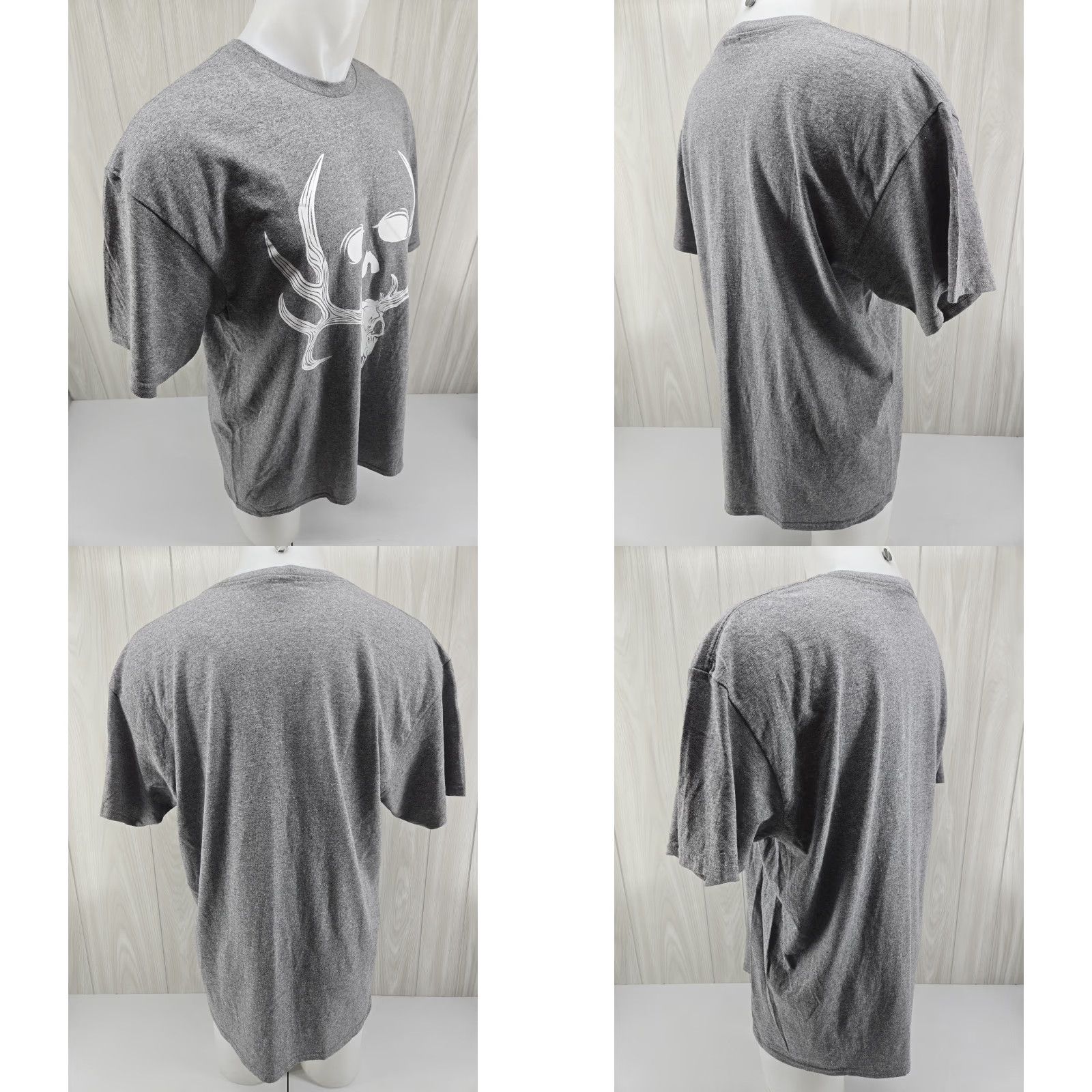 Logo 7 Bone Collector T-shirt XL Gray White Logo Men Shirt Short Sleeve Crew Neck Graphic Print Skull Logo Size US XL / EU 56 / 4 - 8 Thumbnail