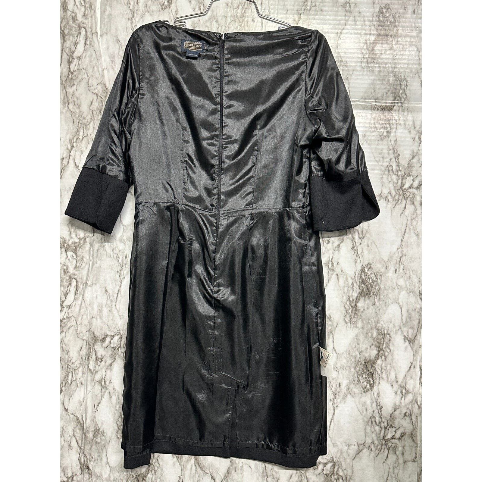 Pendleton Pendleton Virgin wool Black midi Dress 1/2 sleeve Size 10 p Size L / US 10 / IT 46 - 5 Thumbnail