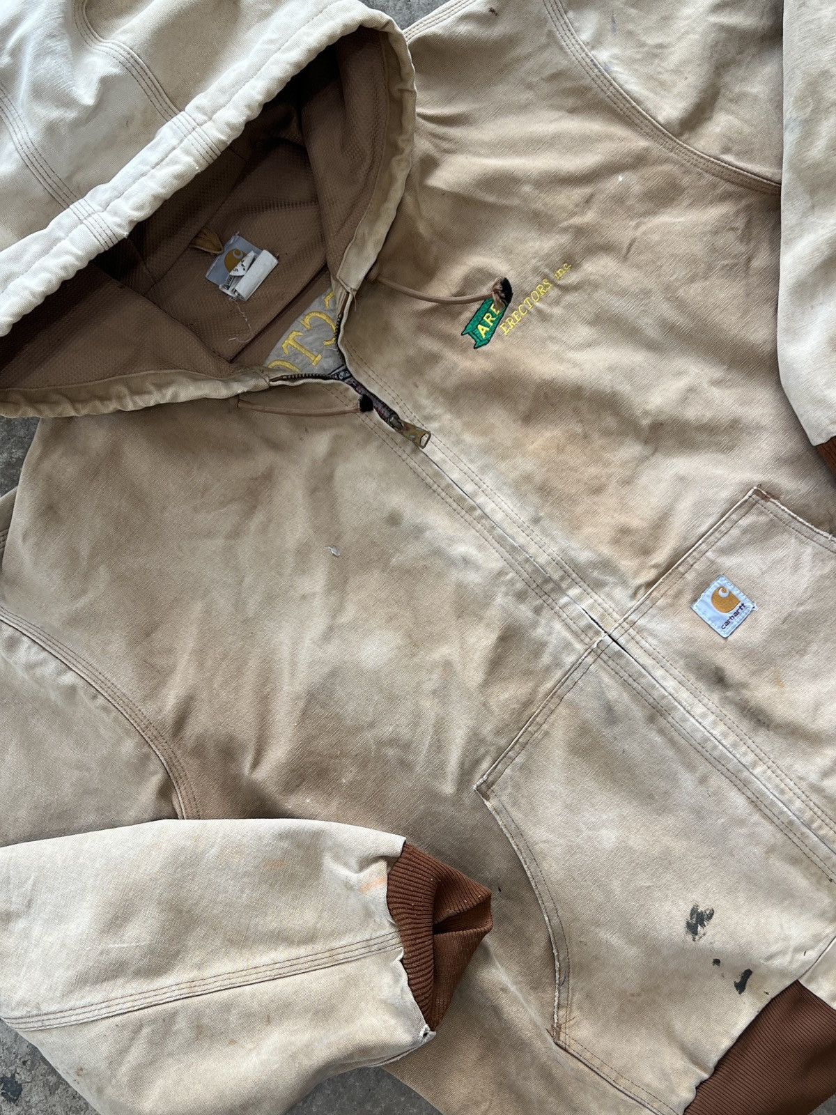 Vintage Carhartt MADE IN USA Area Erectors Work Jacket 3XL