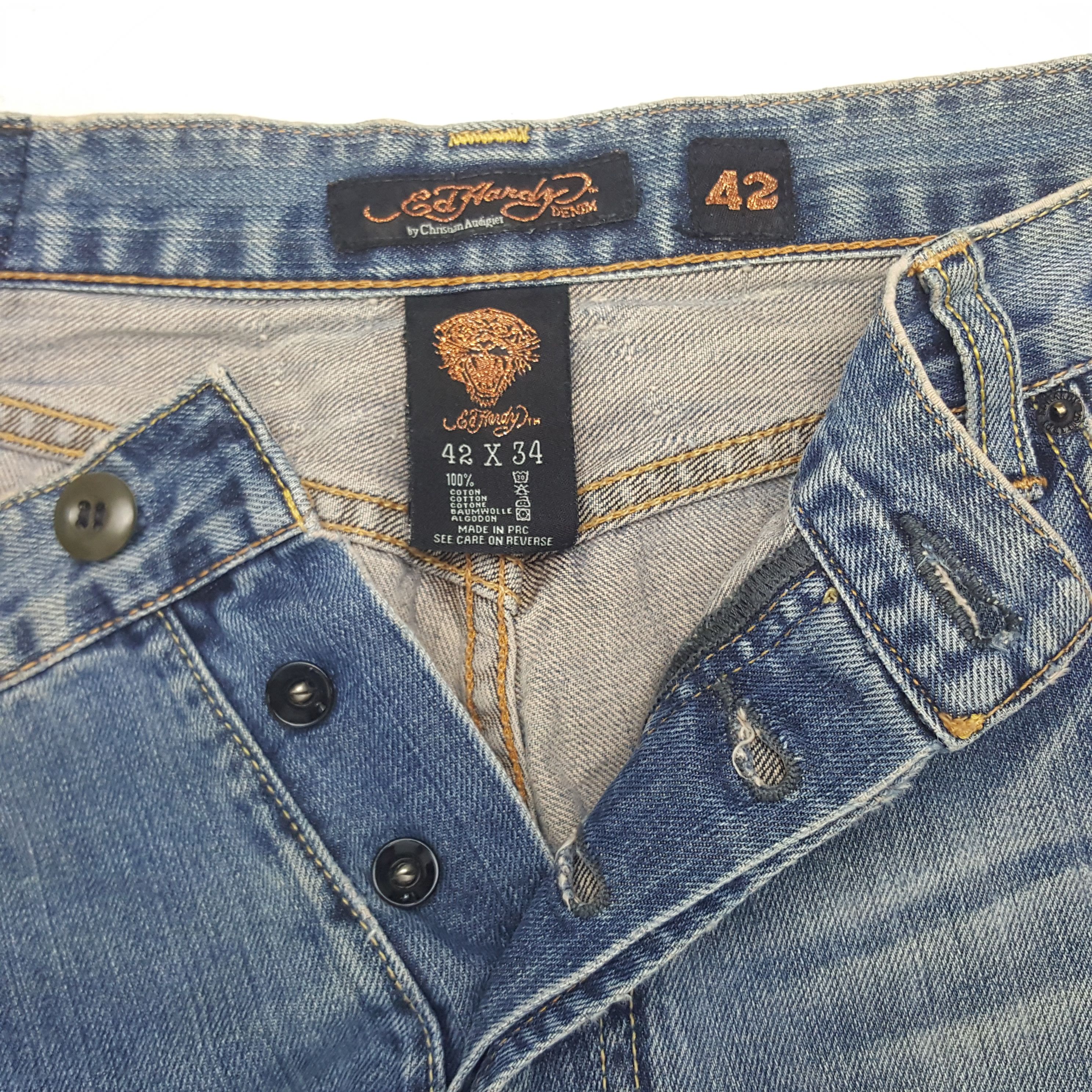 Christian Audigier × Ed Hardy × Vintage Vintage Ed Hardy by Christian Audiger American Denim Jeans Size US 41 - 7 Thumbnail