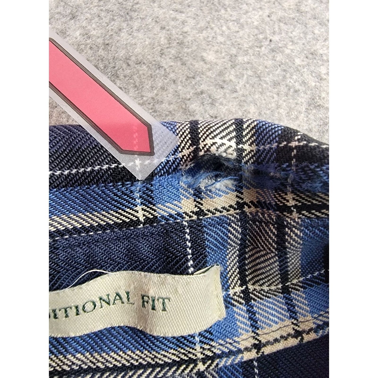 Vintage L.L. Bean Shirt Mens MT Medium Tall Blue Plaid Long Sleeve Button-Down Collared Shirt Size US M / EU 48-50 / 2 - 5 Thumbnail