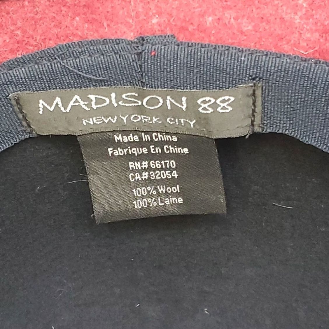 Madison VINTAGE Anthropologie Madison 88 100% Wool Cloche Hat Burgundy and Black Womens One Size Size ONE SIZE - 7 Thumbnail