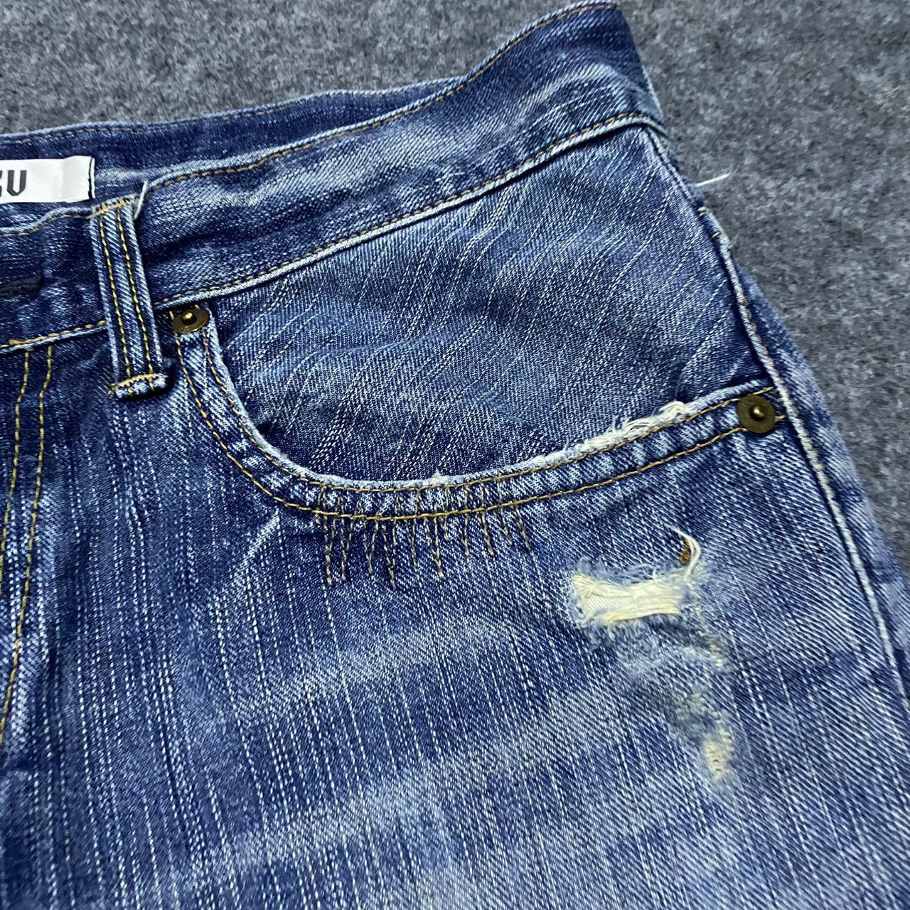 Edwin 💥Flare💥Vintage Edwin Exclusive Vintage Distressed Denim Size US 33 - 10 Thumbnail