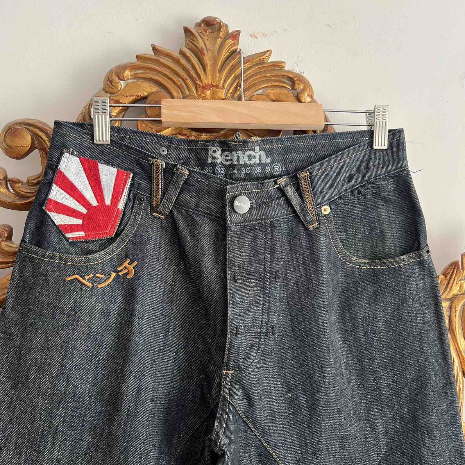 Japanese Brand Rare Bench Y2K jean pants japan flag Size US 32 / EU 48 - 3 Thumbnail