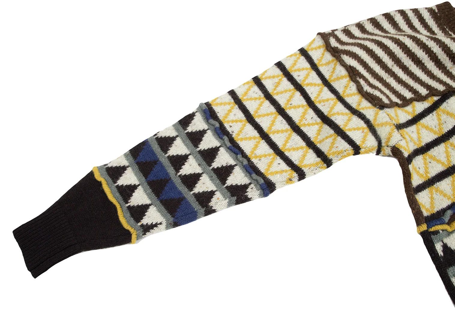 Issey Miyake Pattern Block Design Knit Sweater in Brown and Black, M Size US M / EU 48-50 / 2 - 4 Thumbnail