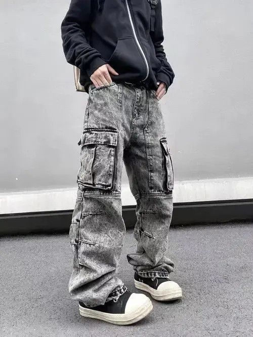 Japanese Brand × Jean High Street Washed Heavy Duty Pocket Cargo Jeans Size US 32 / EU 48 - 3 Thumbnail