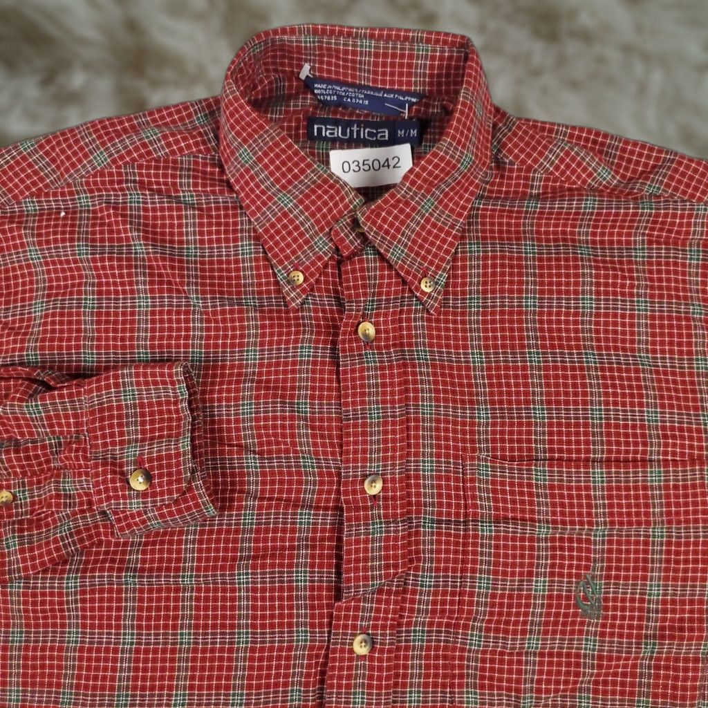 Nautica Nautica Shirt Mens Size Medium Red Plaid Casual Button Up Long Sleeve - Nautica Button-Up Shirt Mens M Red Plaid Casual Long Sleeve Size US M / EU 48-50 / 2 - 1 Thumbnail