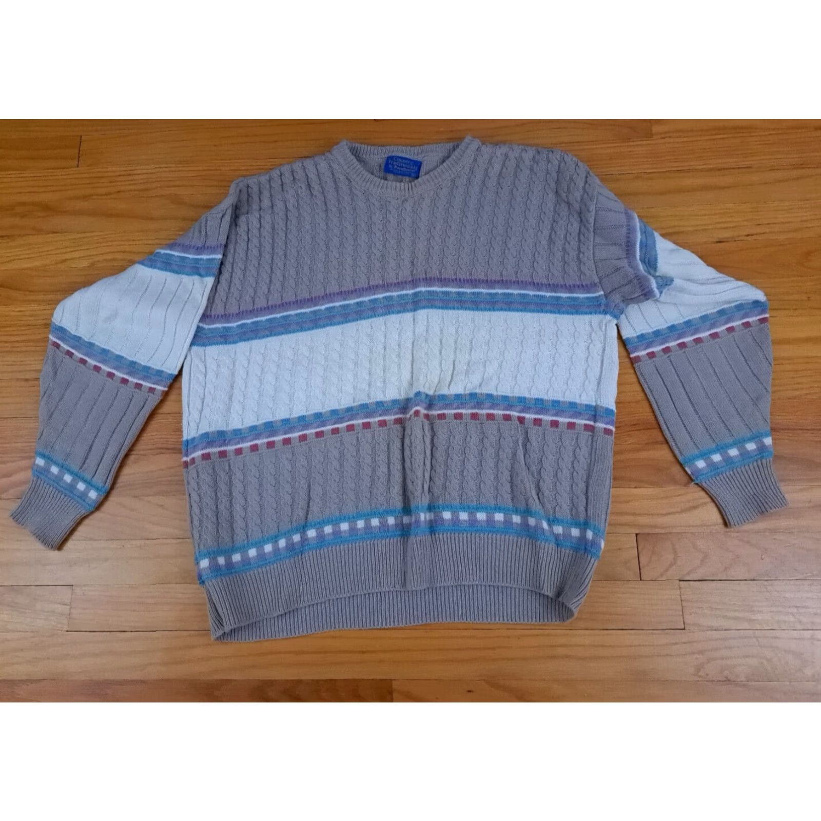 Pendleton Pendleton Sweater Shirt Pullover Crew Neck L Multicolor USA Made Striped Cable-Knit Knit Cotton Men Size US L / EU 52-54 / 3 - 2 Thumbnail