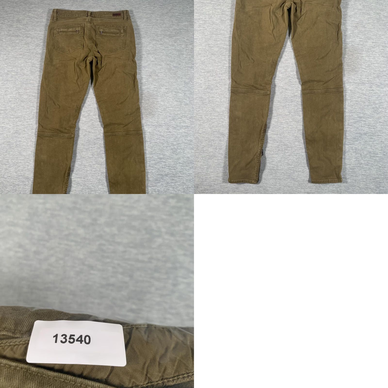 Paige Paige Marley Skinny Jeans Womens 27 Green Low Rise Moto Ankle Zip Stretch Denim Size 27" / US 4 / IT 40 - 9 Thumbnail