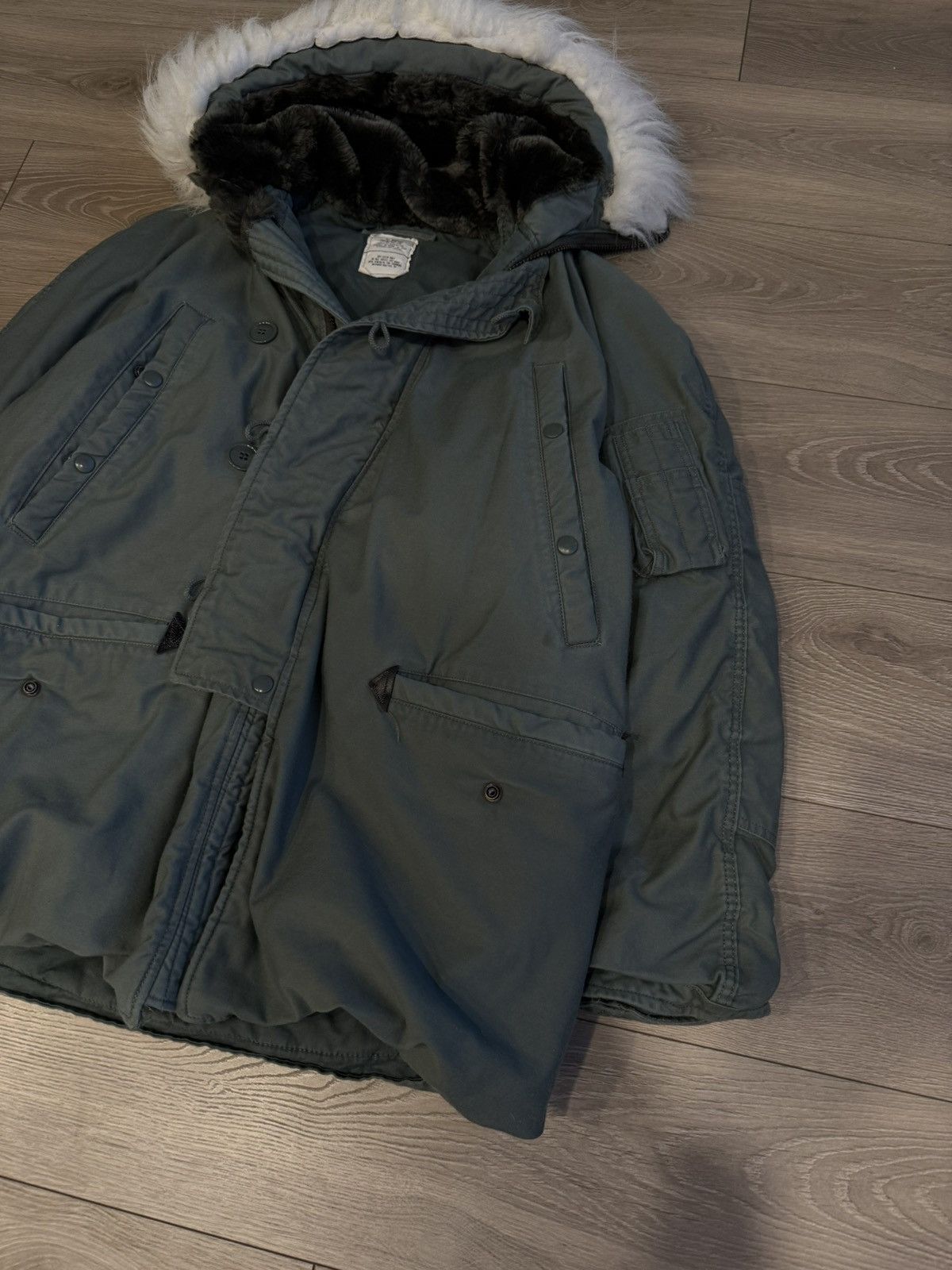 Vintage Vintage 80’s Army Green N-3B Jacket Size US M / EU 48-50 / 2 - 2 Thumbnail