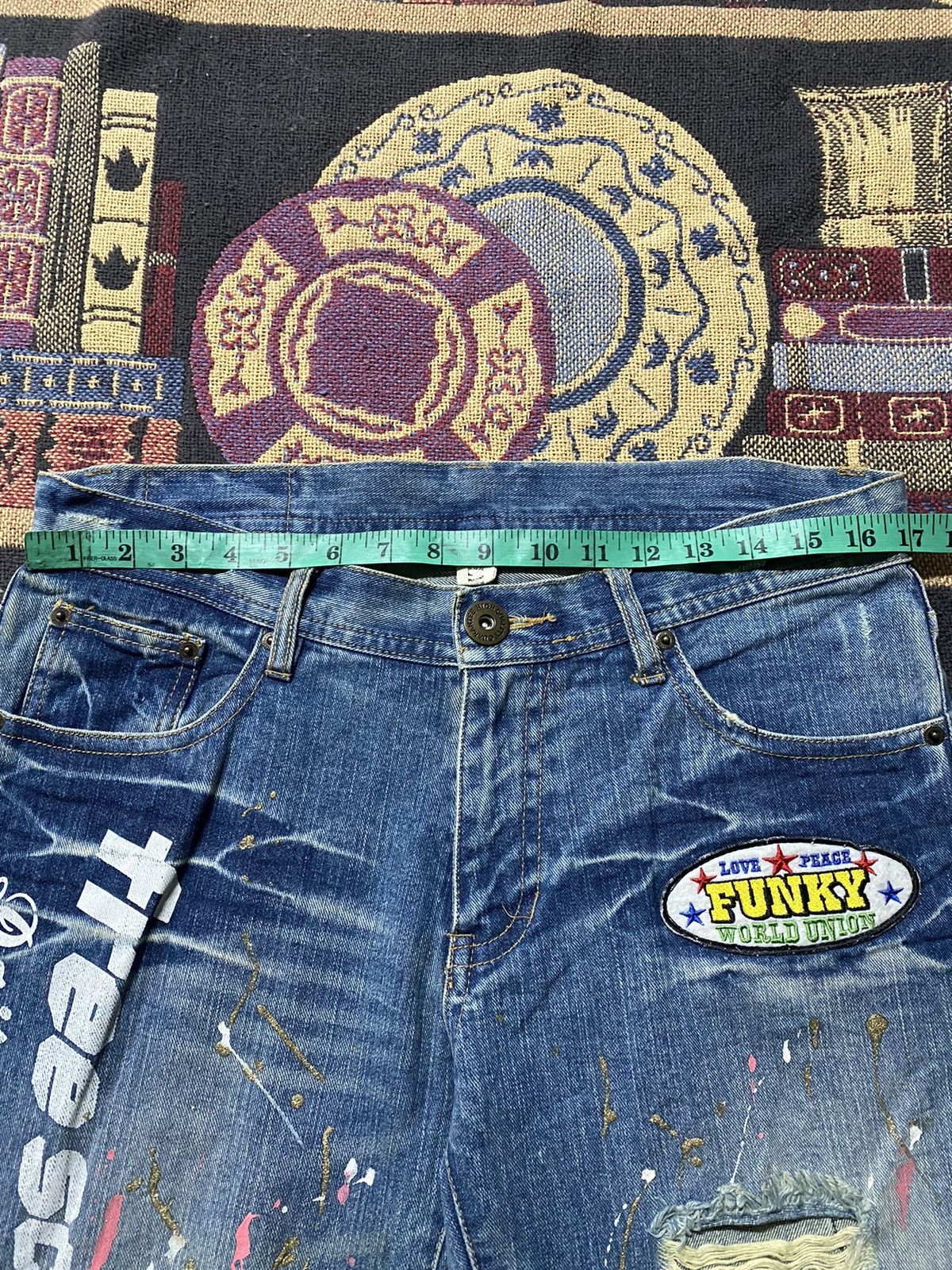 Japanese Brand Japanese Daily News Funky World Union Short Jeans Size US 33 - 6 Thumbnail