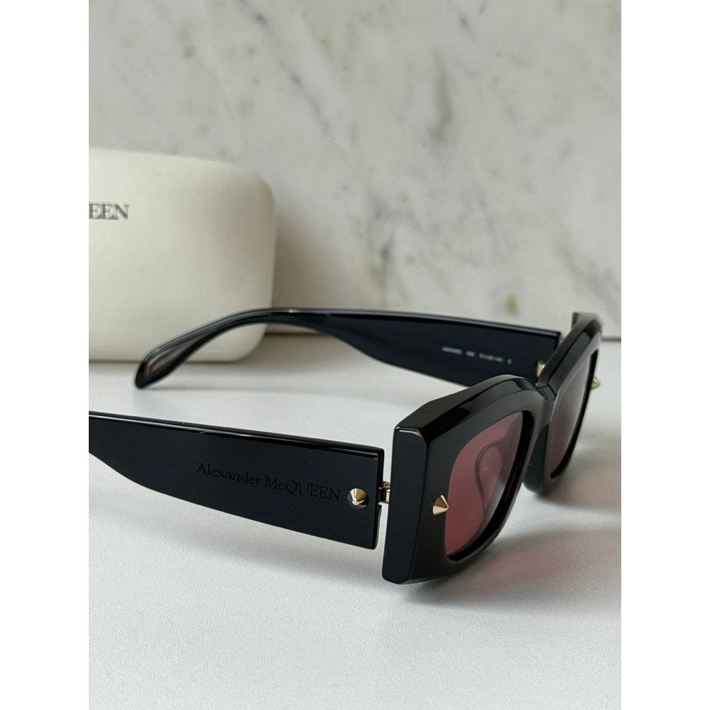 Alexander McQueen NEW Alexander McQueen AM0426S Black Pink Lens Sunglasses Size ONE SIZE - 2 Thumbnail