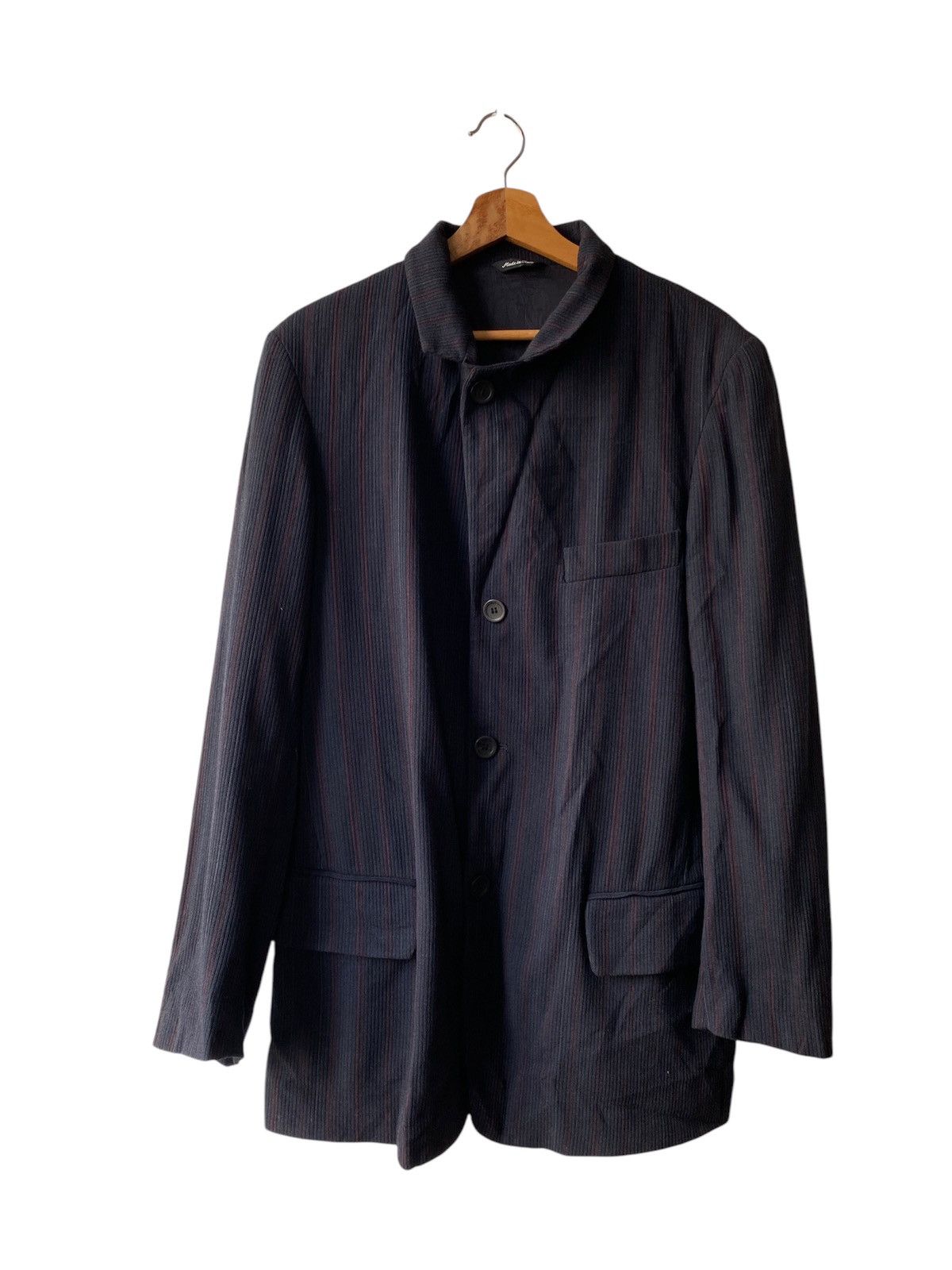 Marithe + Francois Girbaud × Vintage 1990s - Marithe Francois Girbaud Italy Pinstripe Blazer Size 44R - 2 Thumbnail