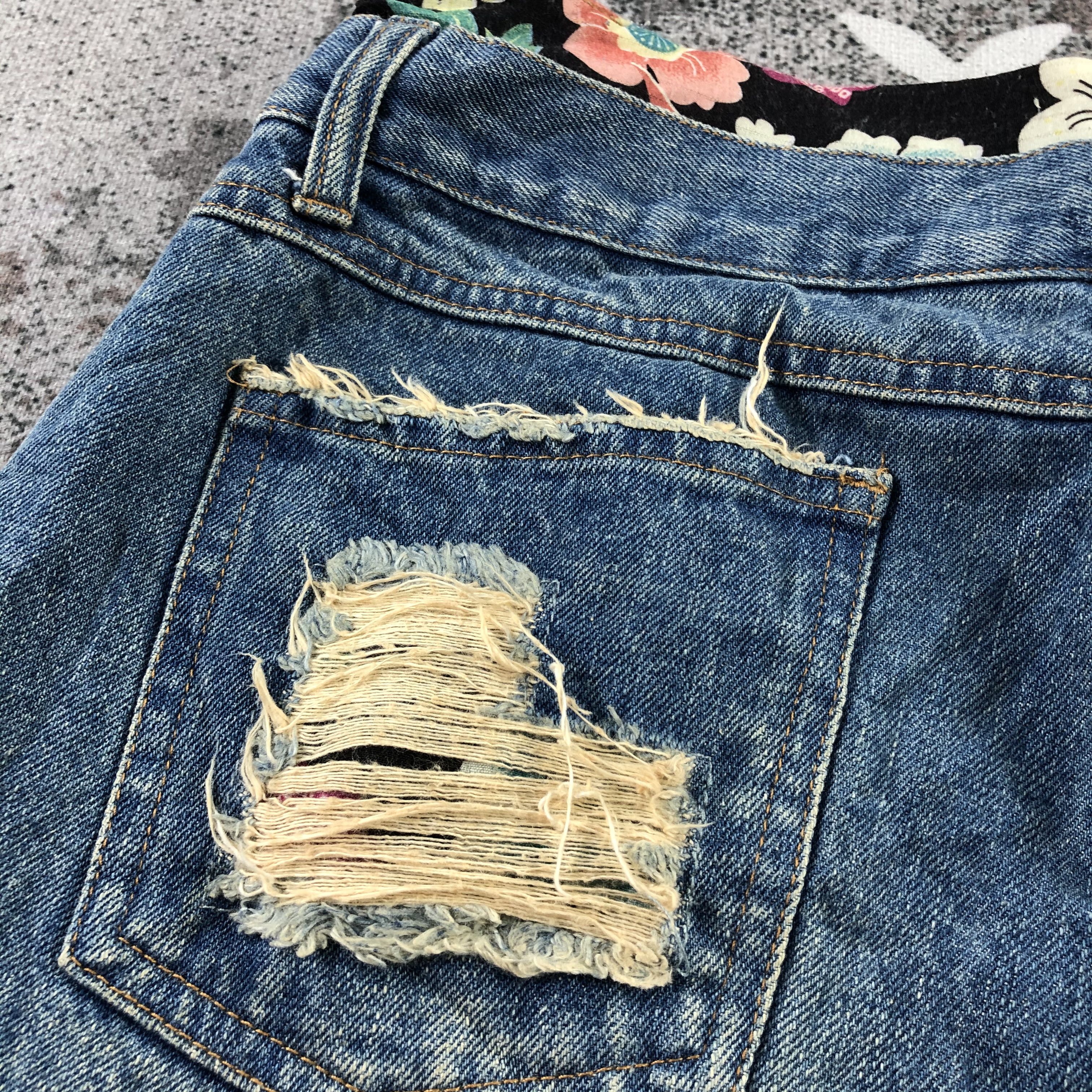 Japanese Brand Playchess Jeans DIstressed Double Waist Denim KJ1291 Size US 30 / EU 46 - 6 Thumbnail