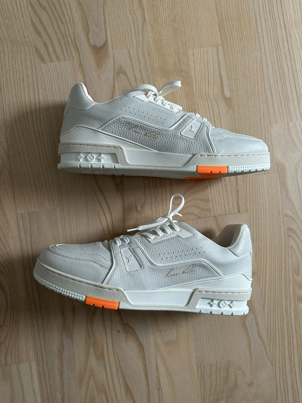 image of Louis Vuitton Trainers Top Grey / OG Shoes in White, Men's (Size 11)