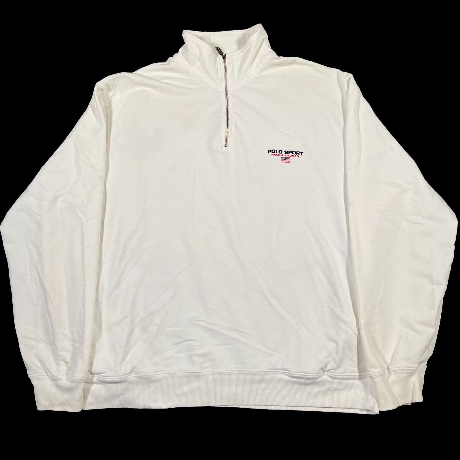 Polo Ralph Lauren Vintage 90s Polo Sport Ralph Lauren 1/4 Zip White Sweater Size US L / EU 52-54 / 3 - 1 Thumbnail