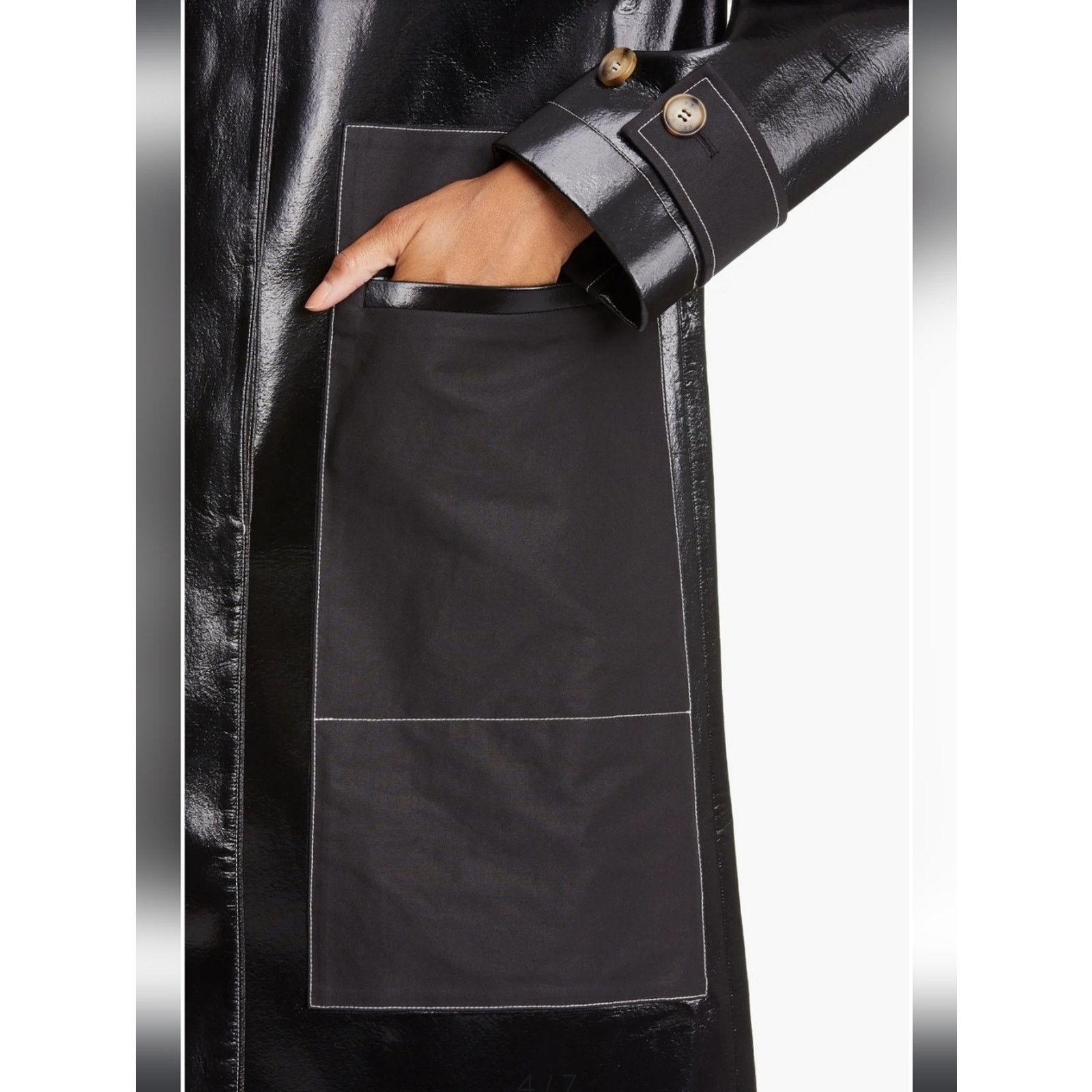 Rejina Pyo NWT Rejina Pyo Logan Faux Leather Coated Twill Black Coat L Size L / US 10 / IT 46 - 8 Thumbnail