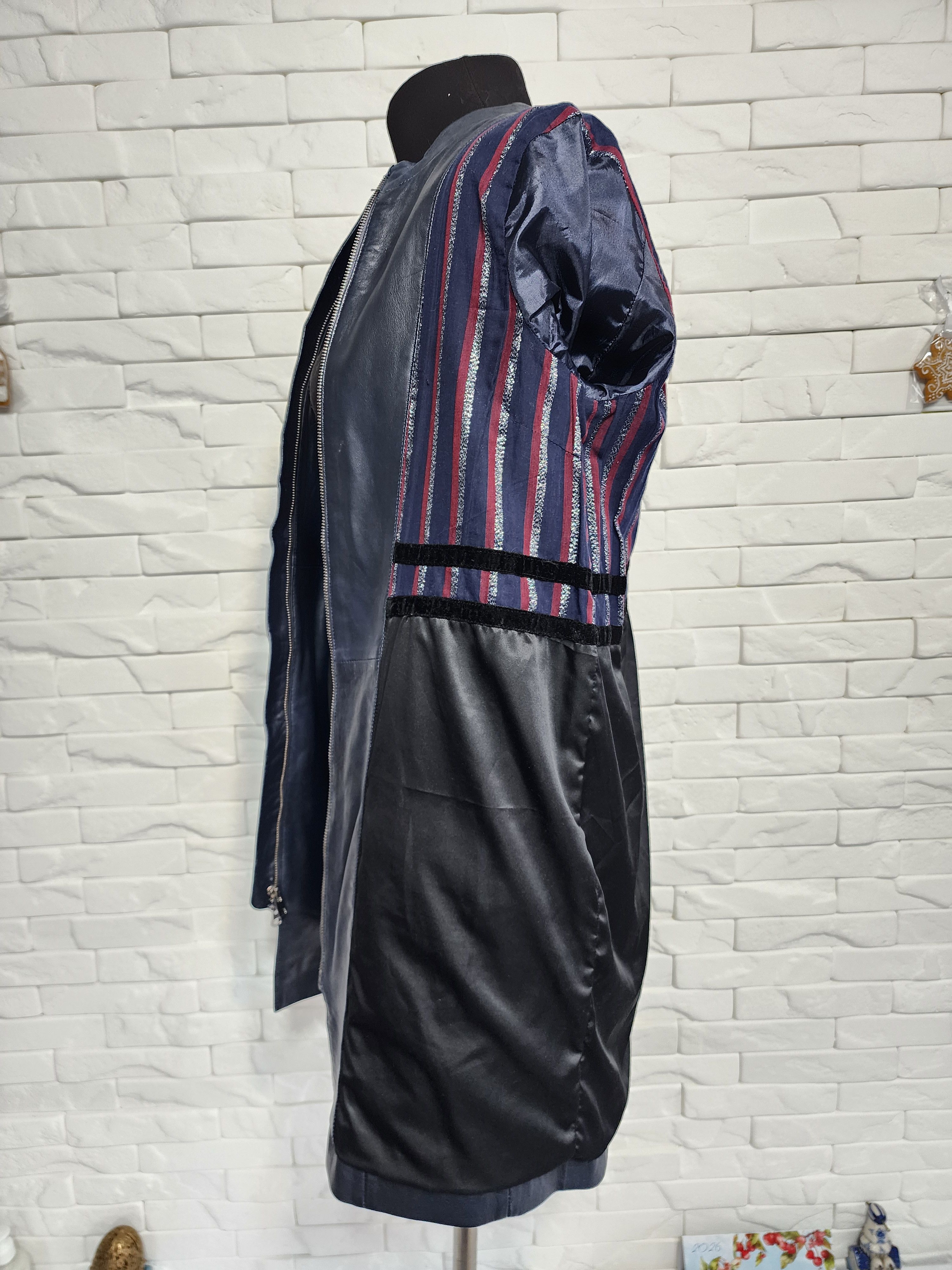 Other Blue Leather Jacket, Metal Zipper, Women's Size Size M / US 6-8 / IT 42-44 - 11 Thumbnail