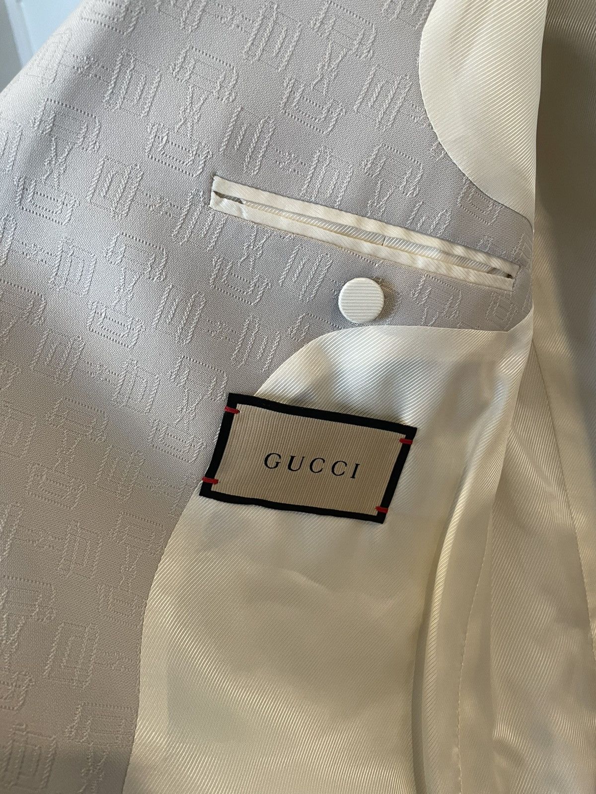 Gucci Authentic Gucci Men's Ivory Double-Breasted Blazer Suit Size US XS / EU 42 / 0 - 4 Thumbnail