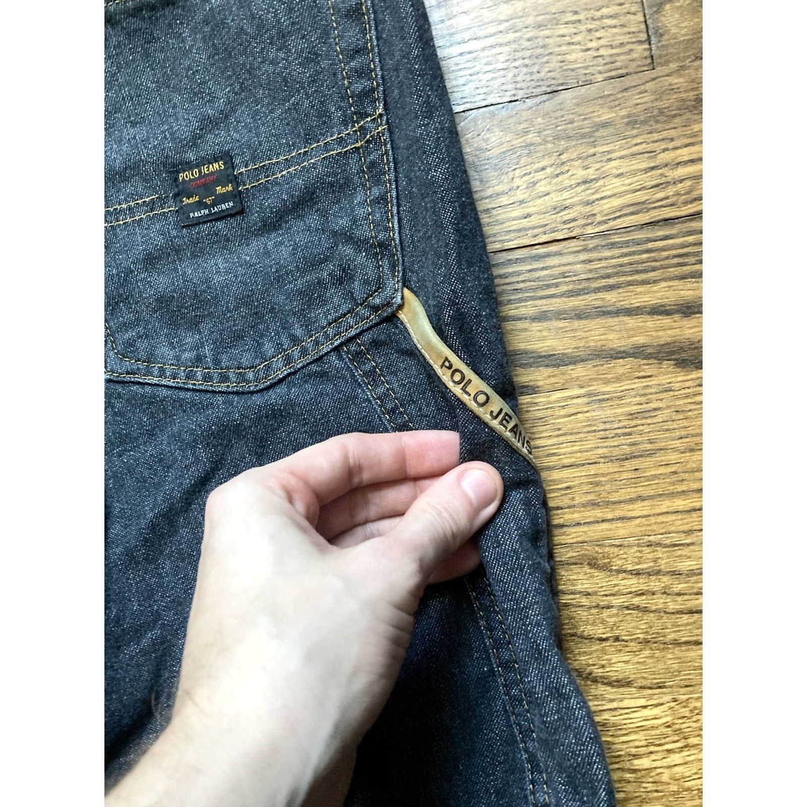 Polo Ralph Lauren VINTAGE Polo Ralph Lauren Carpenter Jeans Co Mens 32x34 Black Denim 5-Pocket Logo Belt Loops Zipper Button Straight Hack: 32x34 Size US XS / EU 42 / 0 - 5 Thumbnail