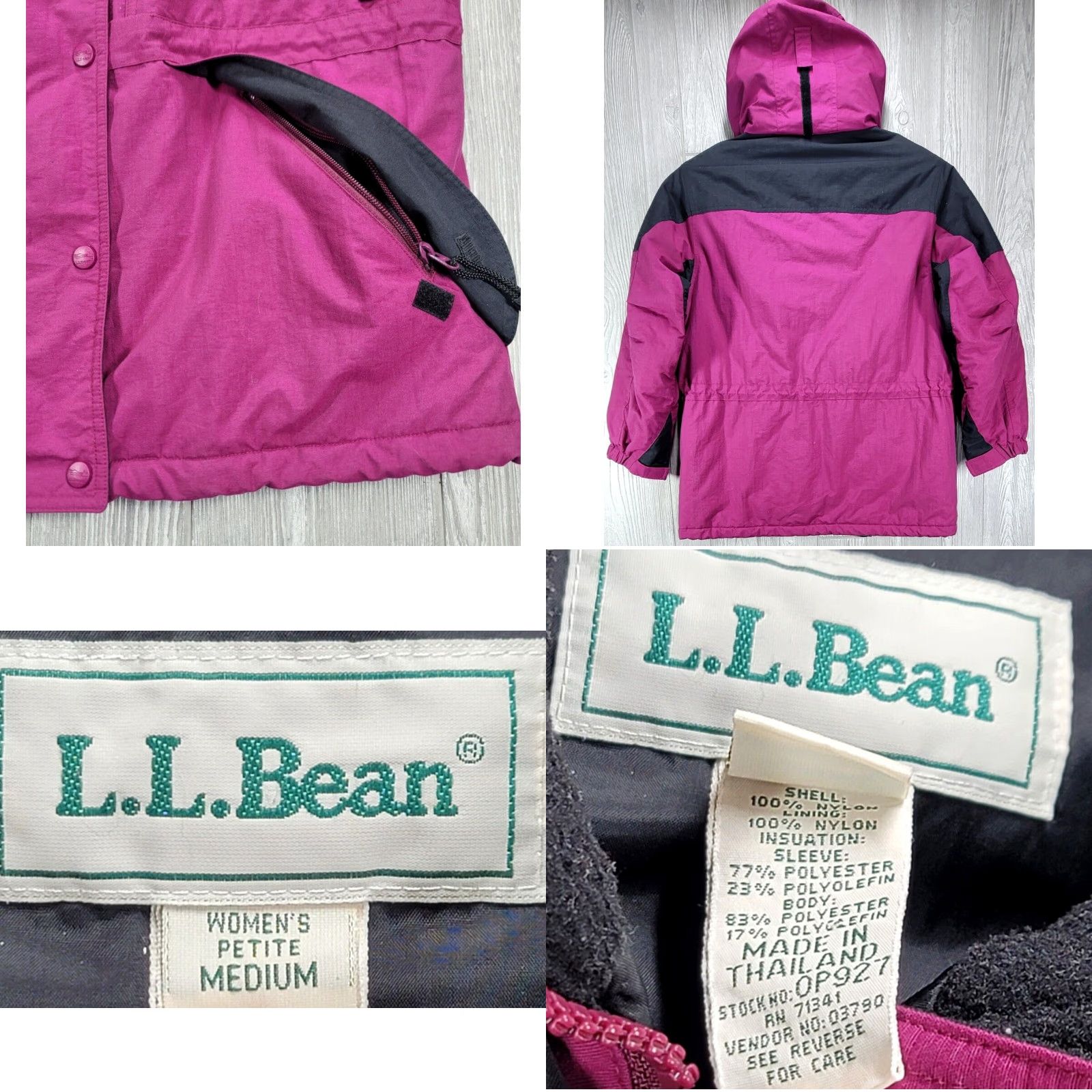 Vintage VINTAGE L.L. BEAN Women’s Petite M Pink&Black Thinsulate LiteLoft Insulated Parka Jacket Size M / US 6-8 / IT 42-44 - 9 Thumbnail