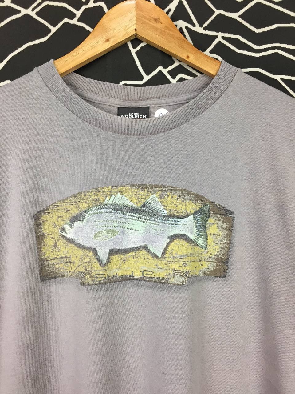 Vintage Vtg 90s Woolrich Outdoor Striped Bass Made In Usa Tee Size US M / EU 48-50 / 2 - 3 Thumbnail