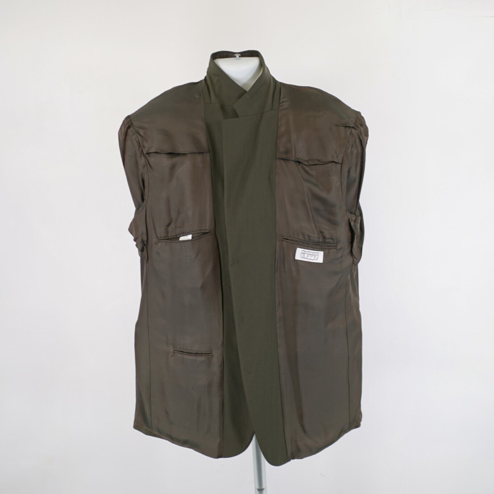 Designer Gianfranco Ruffini Worsted Wool Green 2 Piece Suit 48L 41/29 Size 48L - 14 Thumbnail