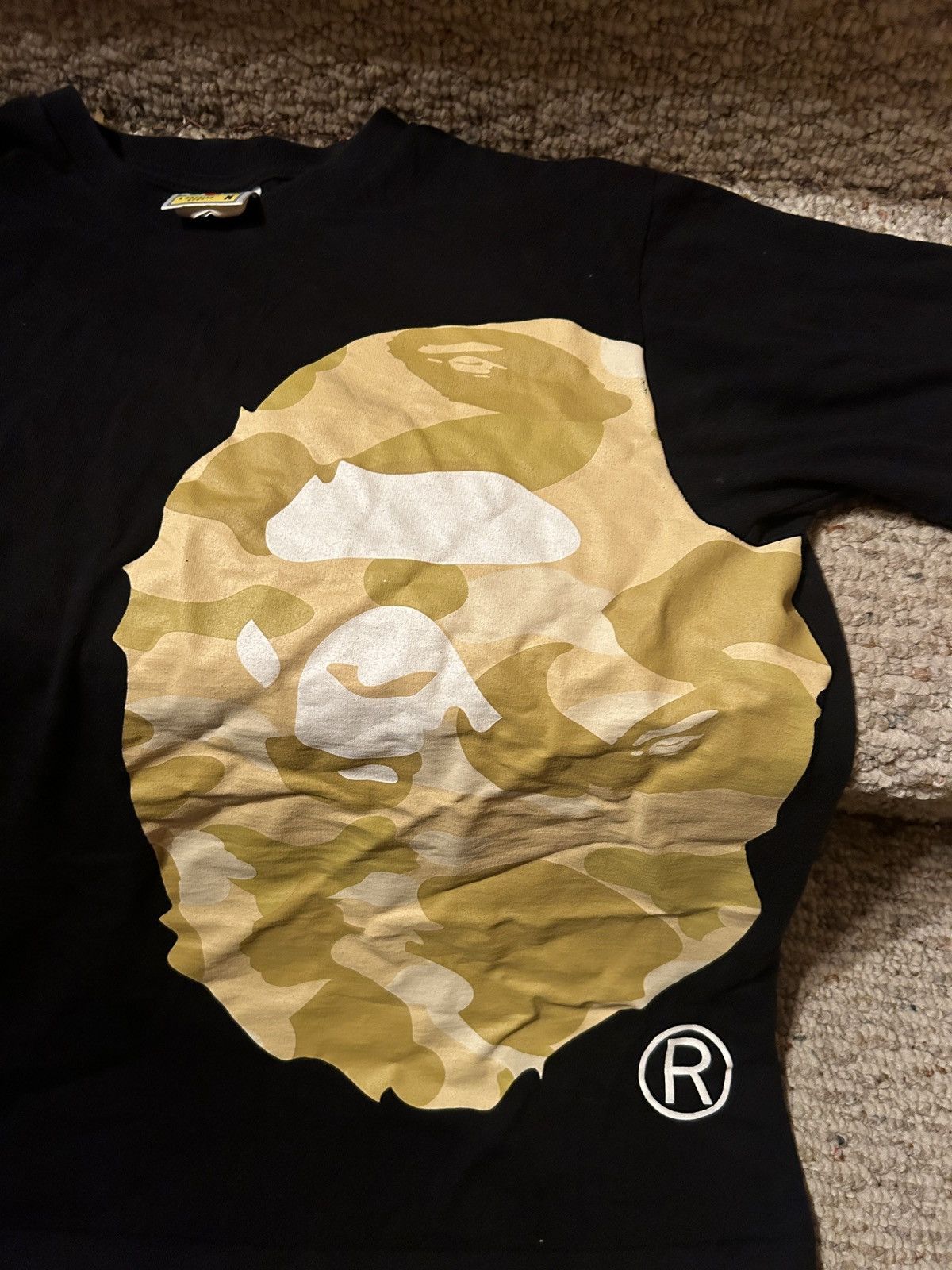 Bape BAPE black & yellow streetwear tee Size US M / EU 48-50 / 2 - 2 Thumbnail