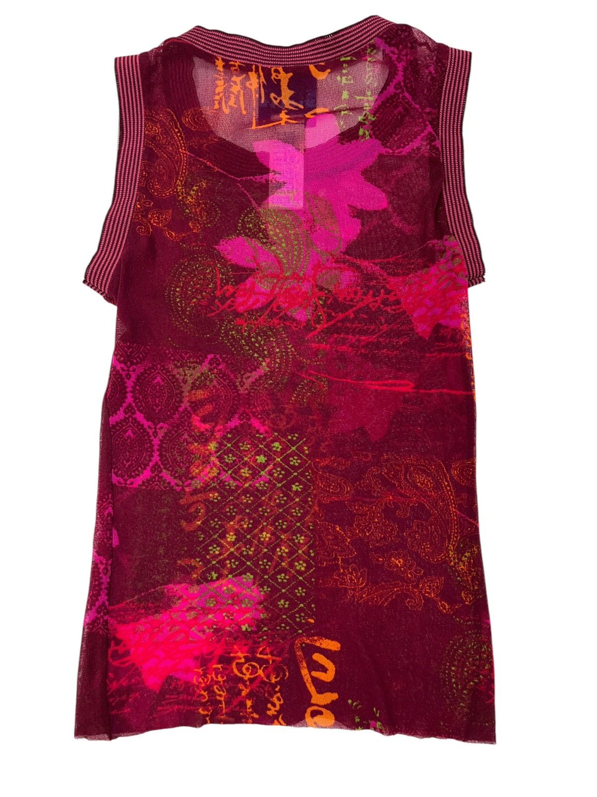 Kenzo × Vintage Vintage Kenzo Mesh Top Sleeveless Japanese Floral y2k Size M / US 6-8 / IT 42-44 - 2 Thumbnail