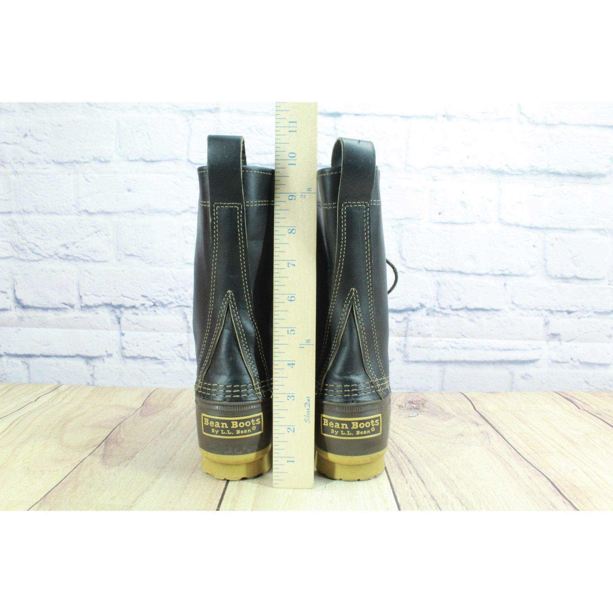 L.L. Bean LL Bean Black Leather Lace Up Mid Calf Duck Boots Size US 7 / IT 37 - 6 Thumbnail