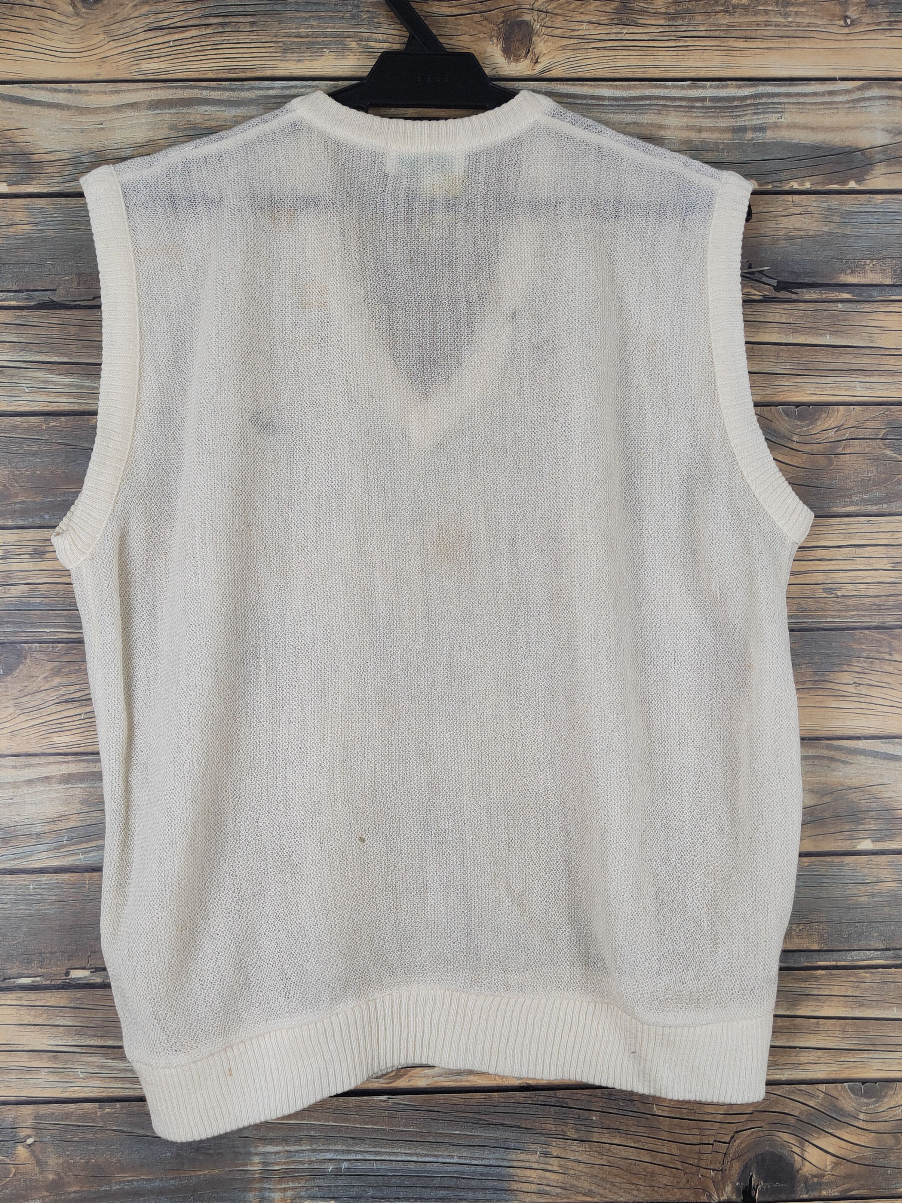 Vintage Crocodie Cream Crochet Meshnet Knitwear Vests #W1522 Size US M / EU 48-50 / 2 - 9 Thumbnail