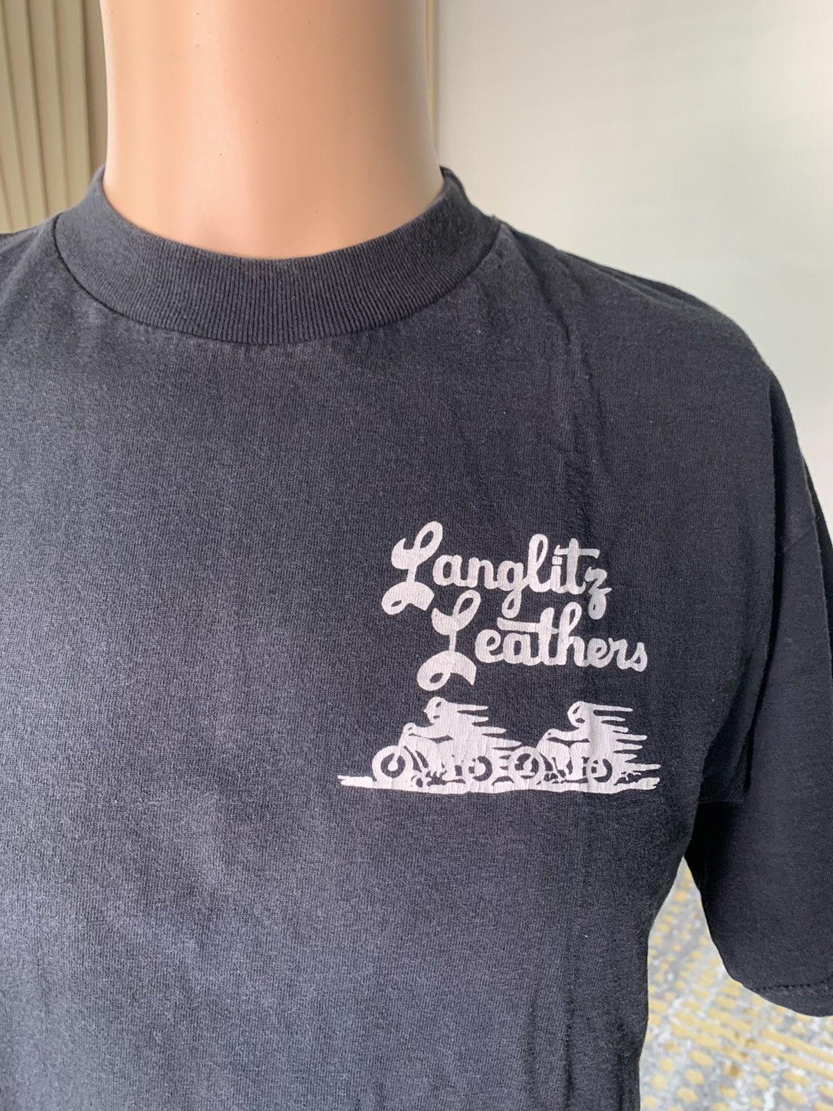 Japanese Brand × Vanson Leathers × Vintage Vintage Langlitz Leathers Portland Oregon t shirts Size US M / EU 48-50 / 2 - 2 Thumbnail