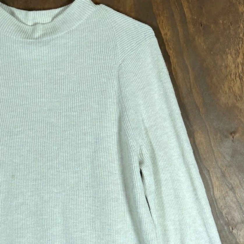 Lululemon Lululemon Womens Sweater Cream Ribbed Mock Neck Long Sleeve Medium Size M / US 6-8 / IT 42-44 - 5 Thumbnail